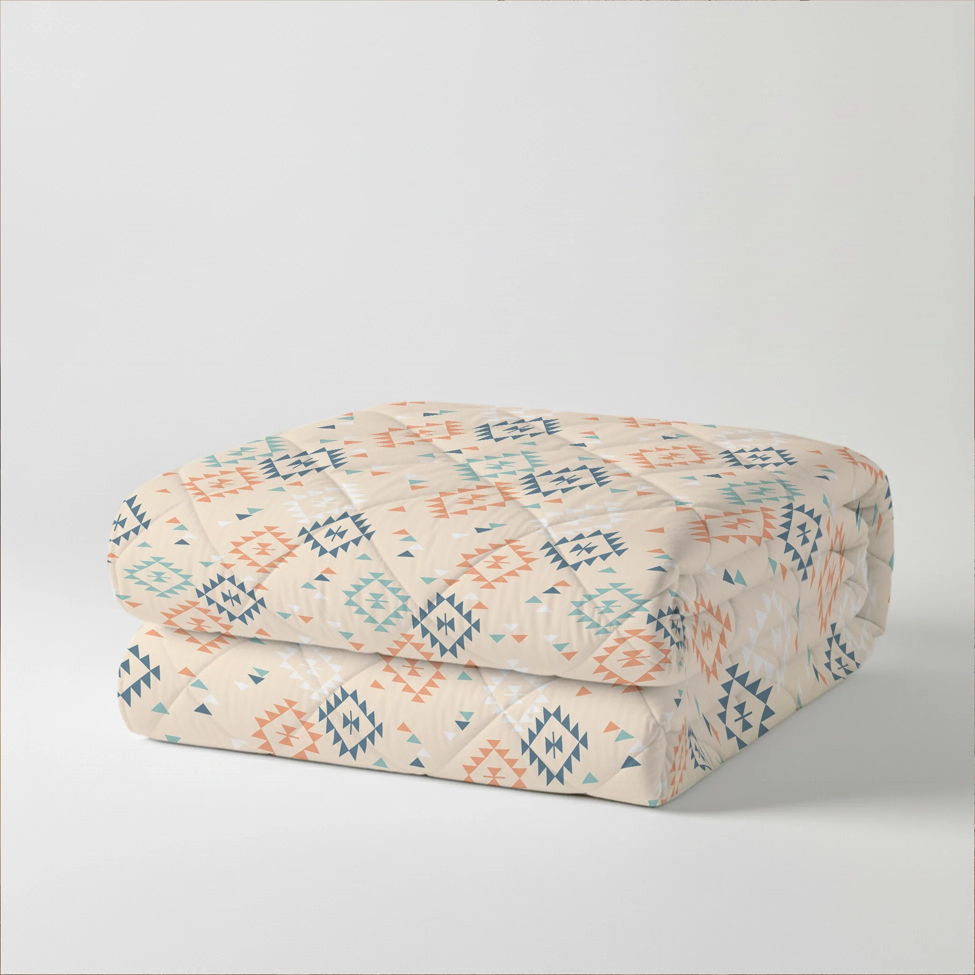 Aangan Weaves | Modern Geometric Printed 150 GSM Reversible Comforter - Rich Teal - Image 4