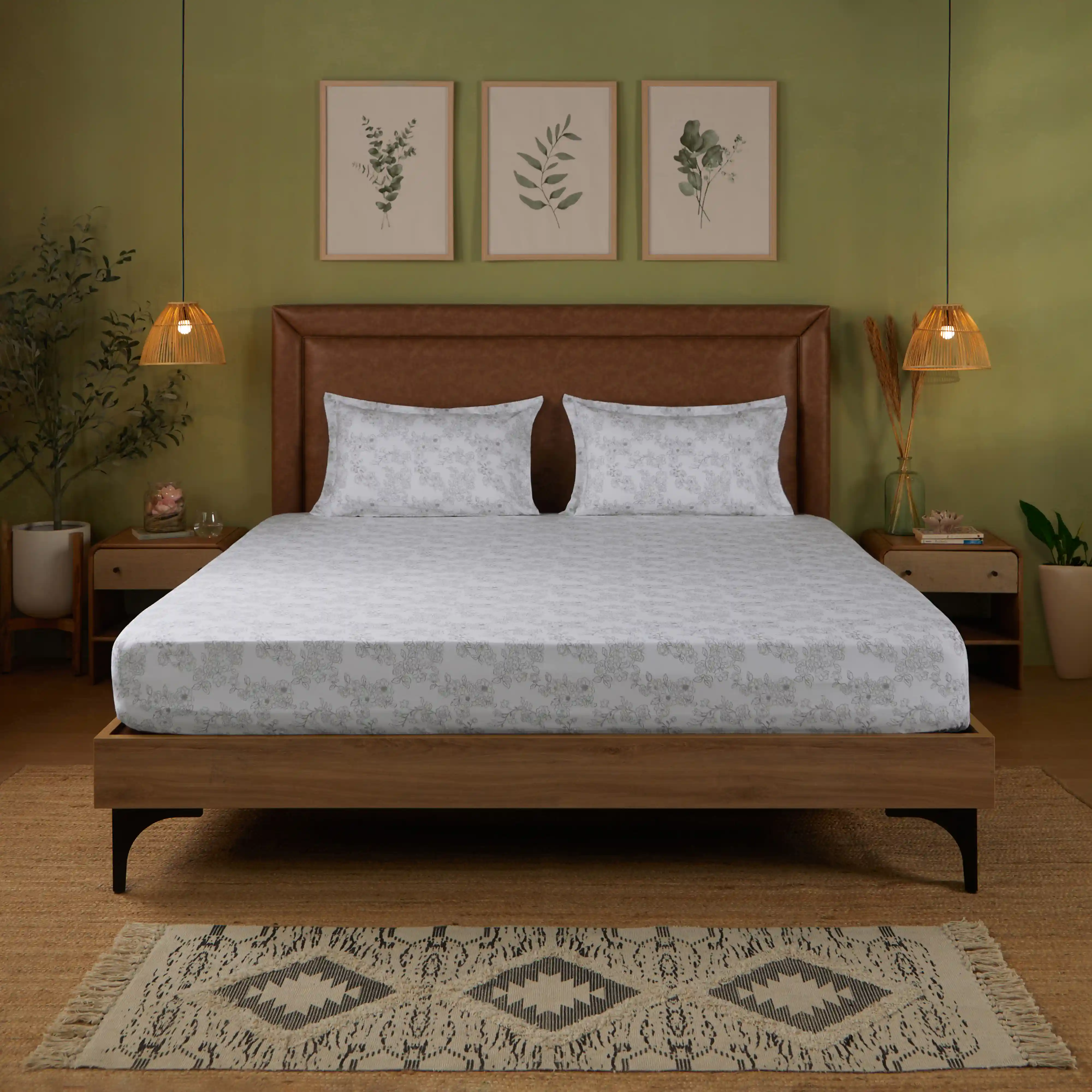 Bloomshire Classic | Everyday Charm Printed Cotton Bedsheet Set-Salmon - Image 32
