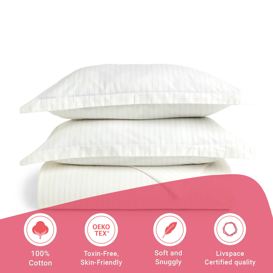 Bloomshire Classic | Everyday Charm Printed Cotton Bedsheet Set-Beige - Image 16