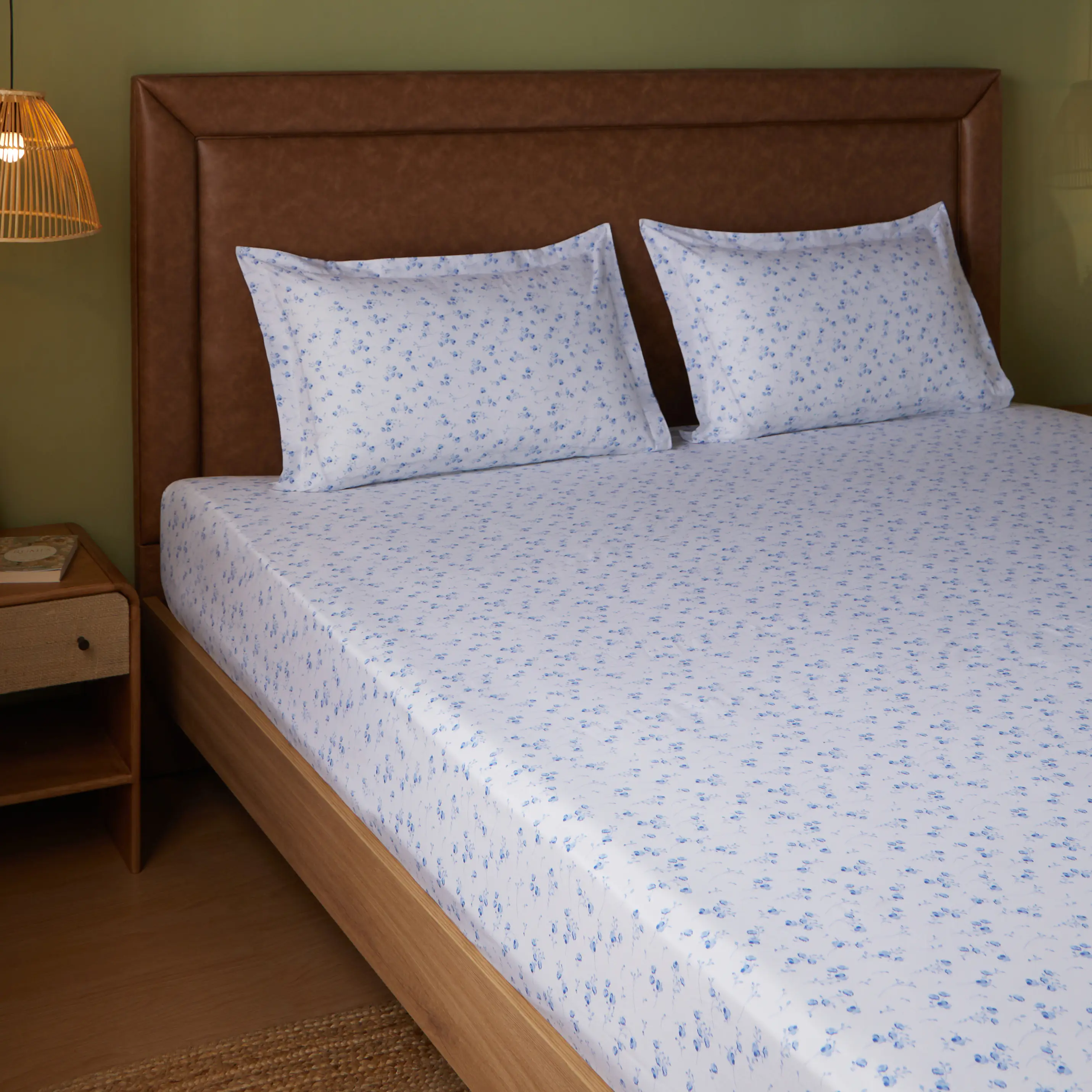 Bloomshire Classic | Everyday Charm Printed Cotton Bedsheet Set-Ocean Blue - Image 11