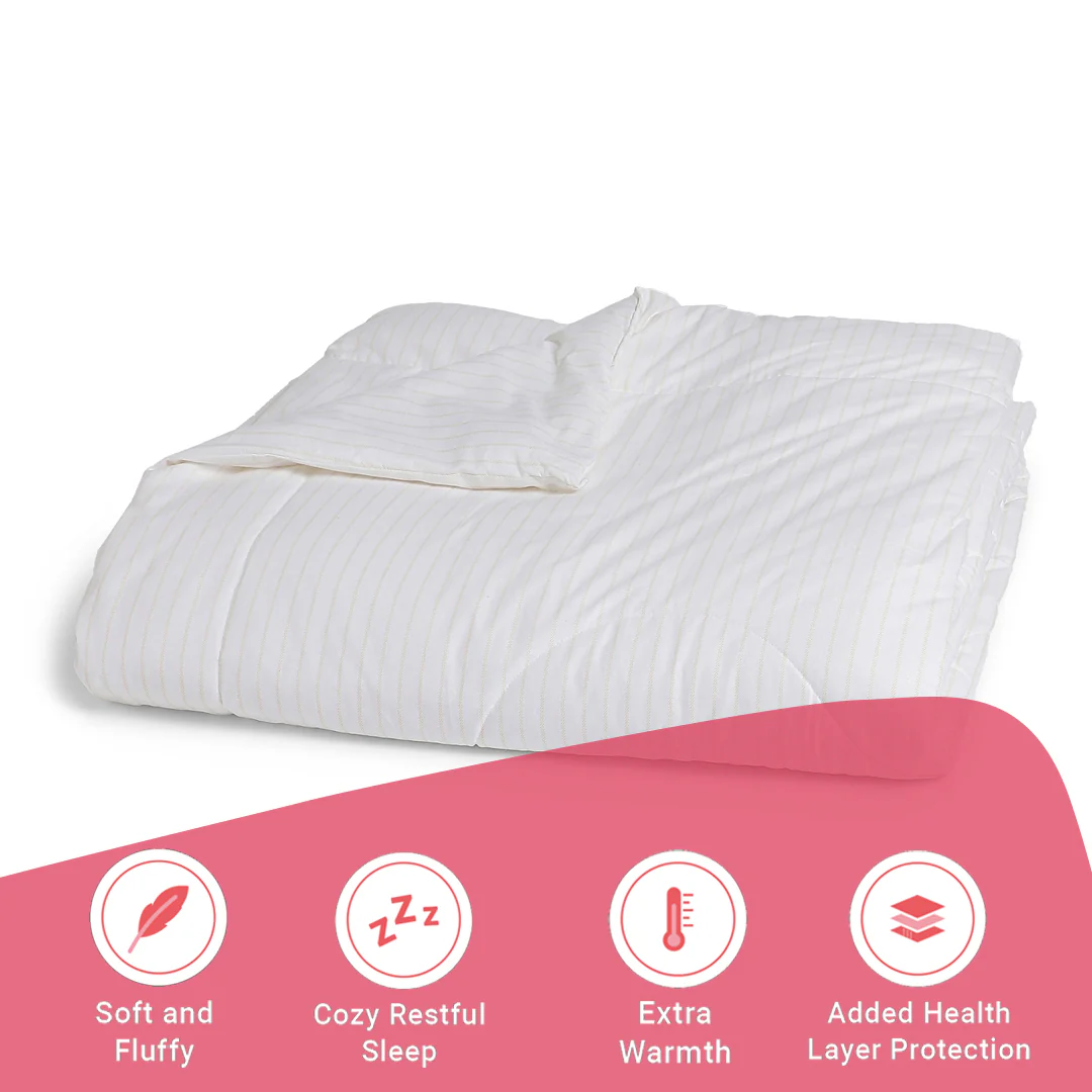 Bloomshire Classic | Everyday Charm Printed 240GSM Reversible Comforter for Extra Warmth-Beige - Image 6