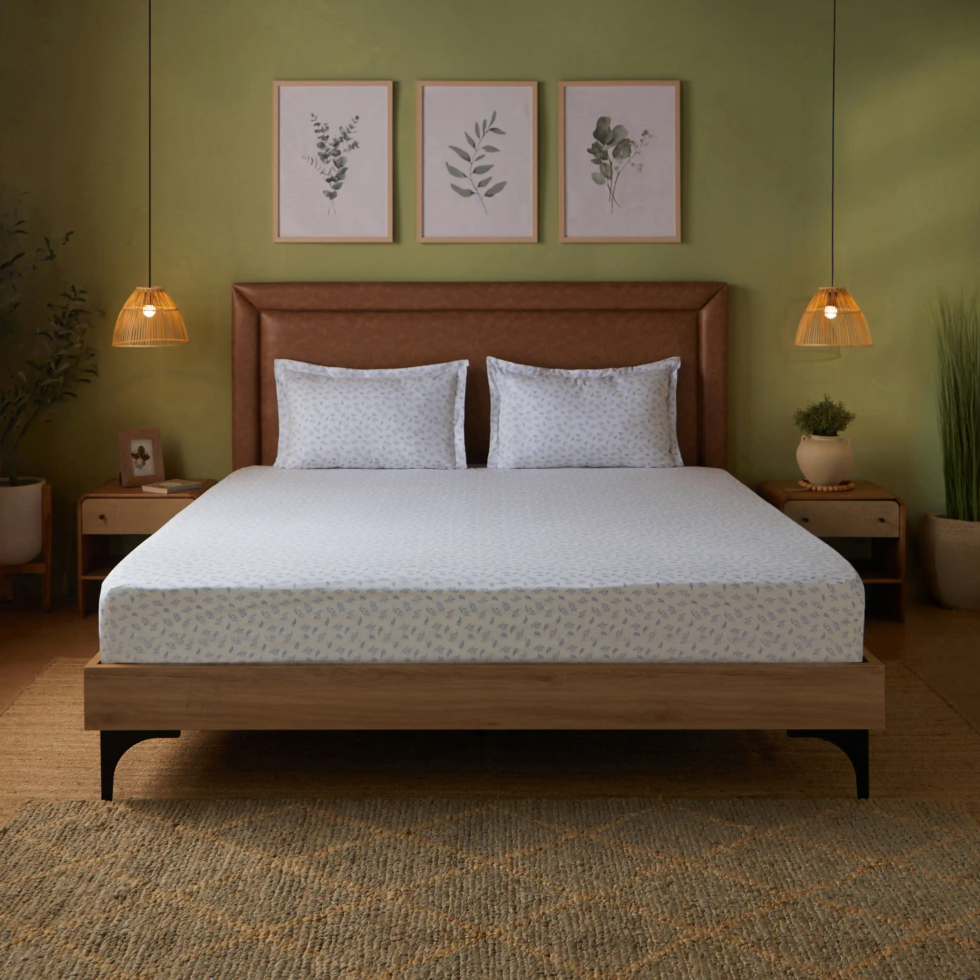 Bloomshire Classic | Everyday Charm Printed Cotton Fitted Sheet Set-Salmon - Image 44