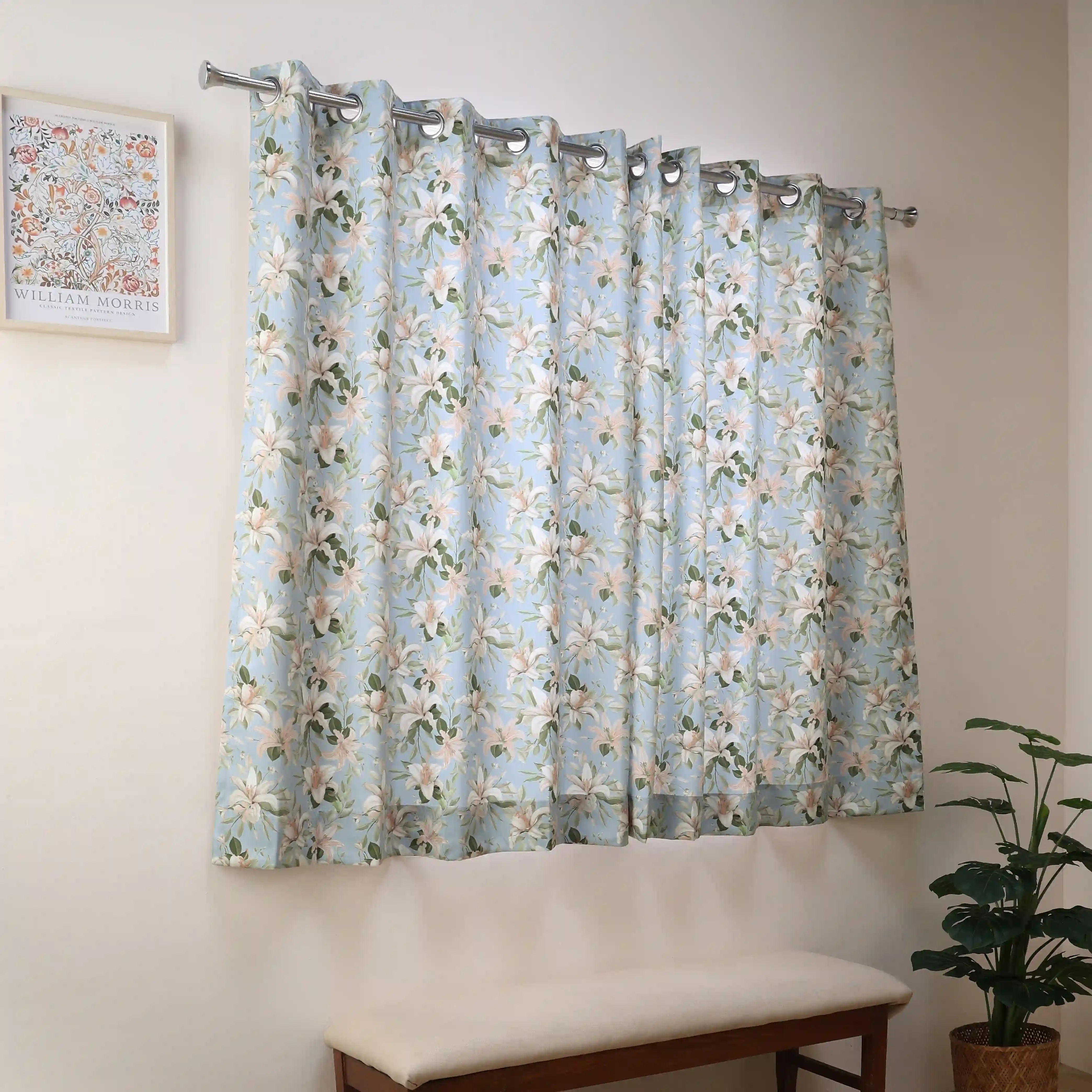 Bloomshire Classic Set Of 2 Printed Readymade Curtains | Tropical Whisper - Image 13