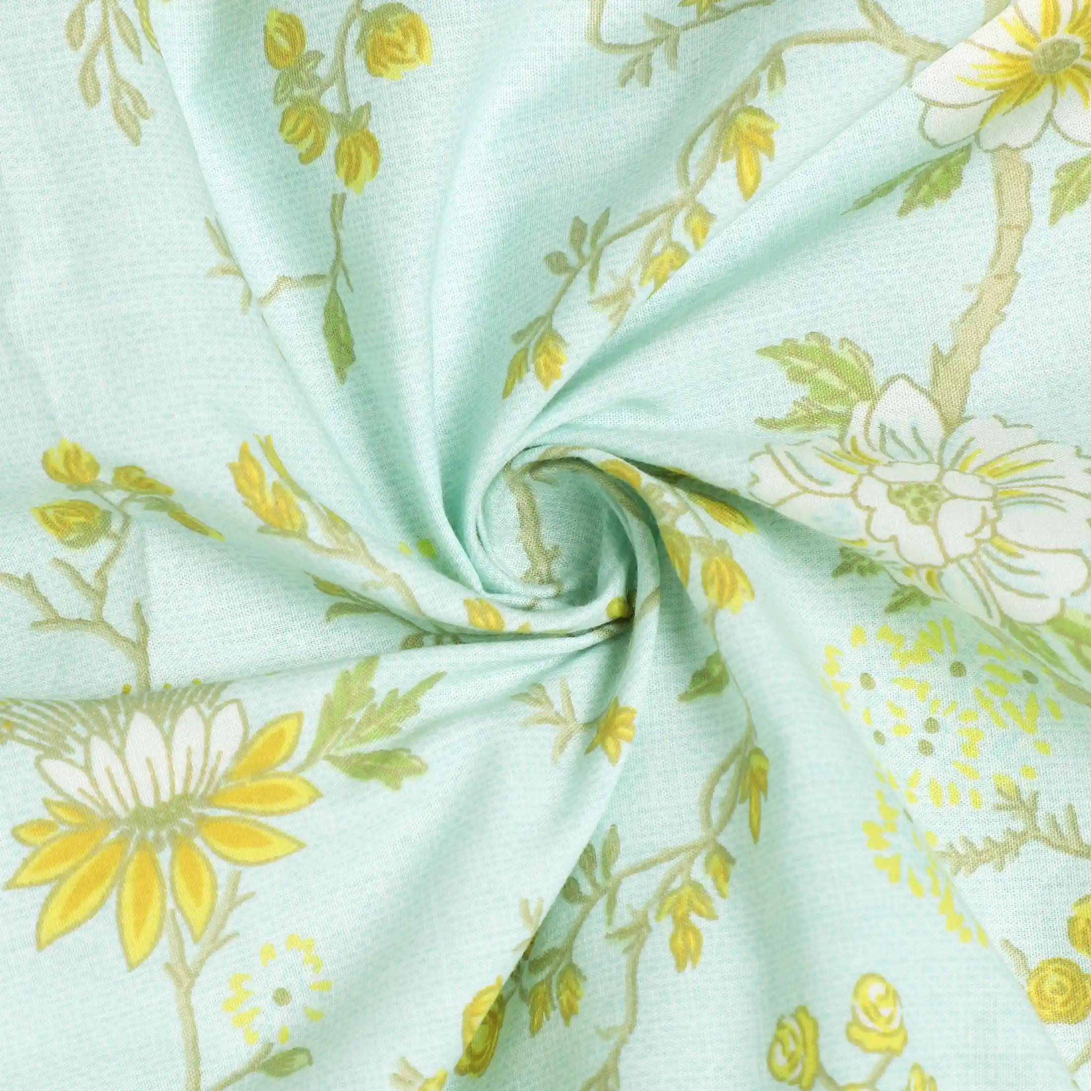 Bloomshire Luxe | Romantic Flora Printed Reversible Dohar with Super Soft Flannel Layering-Light Blue - Image 5