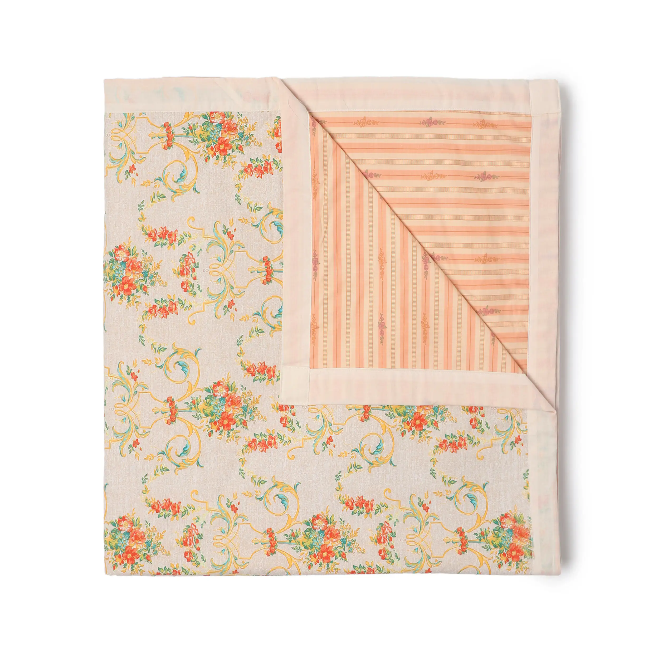 Bloomshire Luxe | Romantic Flora Printed Reversible Dohar with Super Soft Flannel Layering-Multicolour - Image 4