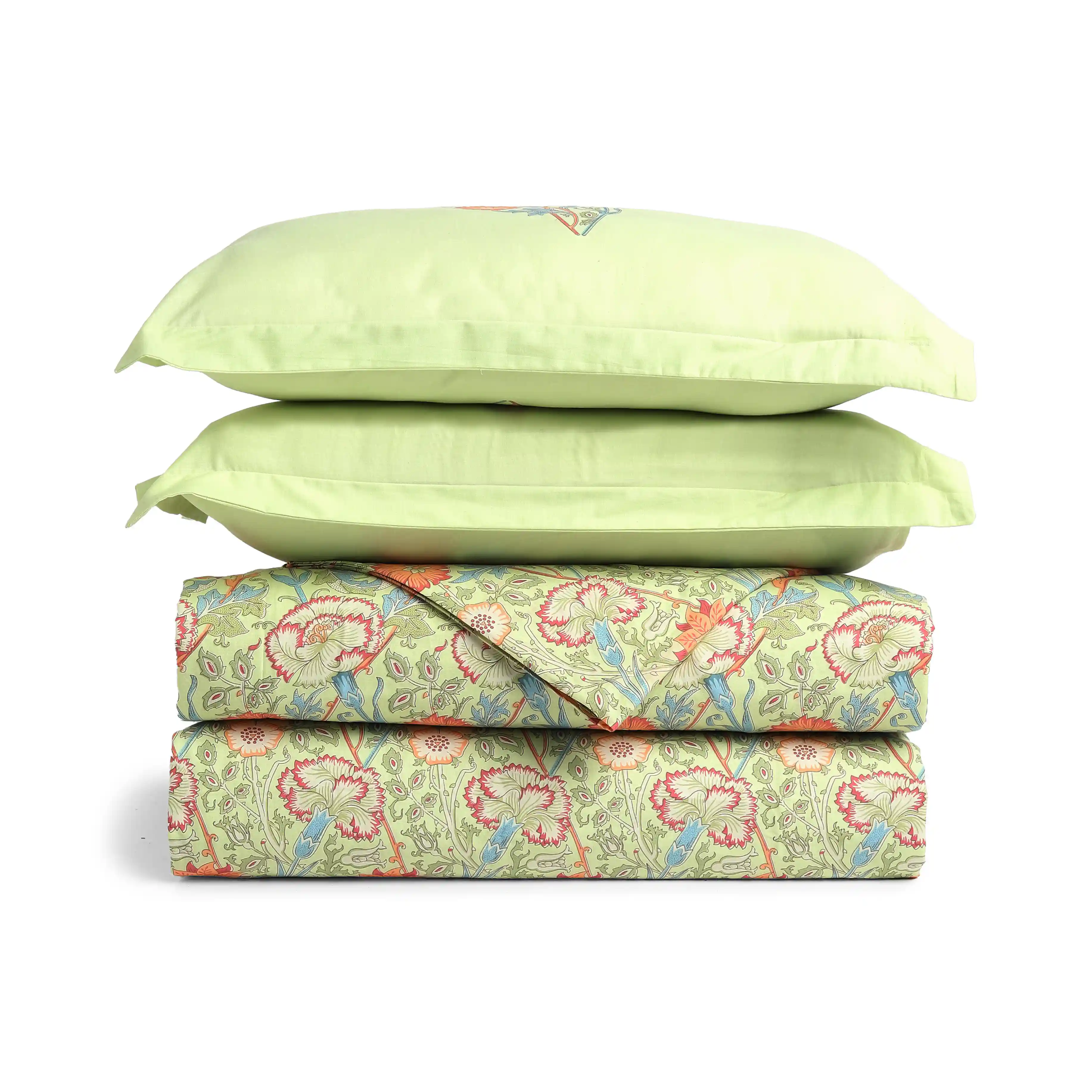 Chippa Lane | Contemporary Indian Print Design Coordinated Bedding Set | Set of Bedsheet & Dohars-Green - Image 4
