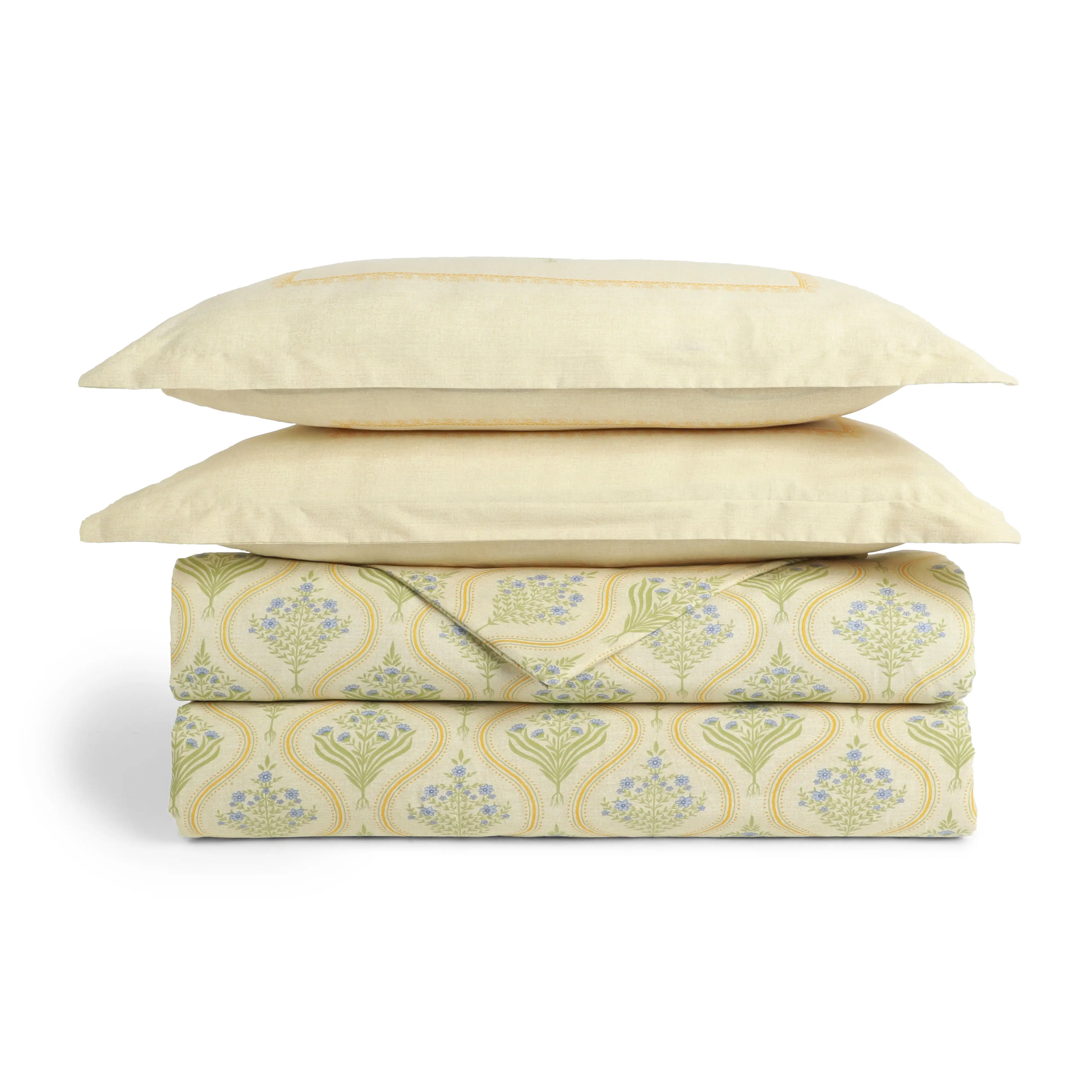 Chippa Lane | Contemporary Indian Print Design Coordinated Bedding Set | Set of Bedsheet & Dohars-Mustard - Image 4