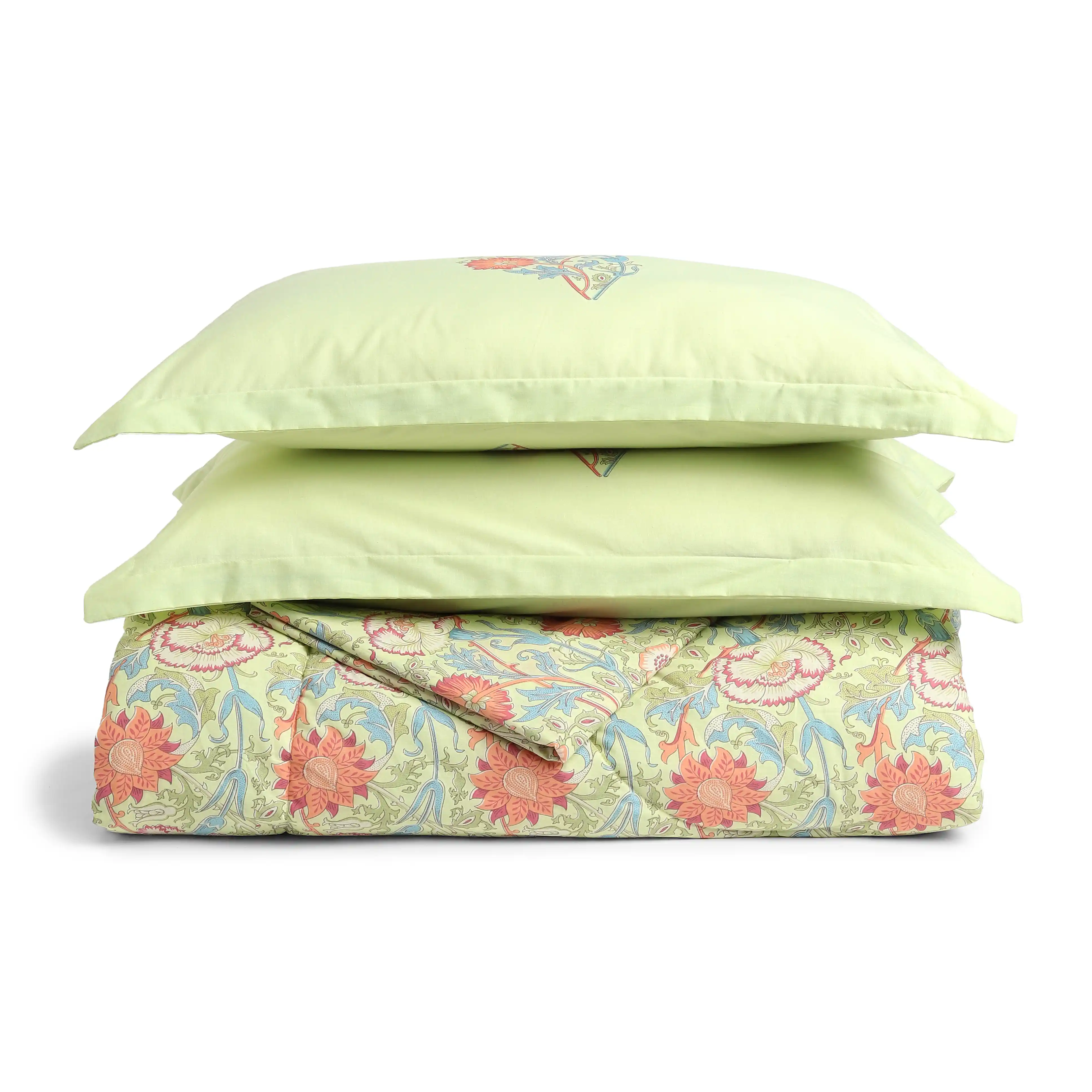 Chippa Lane | Contemporary Indian Print Design Coordinated Bedding Set | Set of Bedsheet & Comforter-Green - Image 4