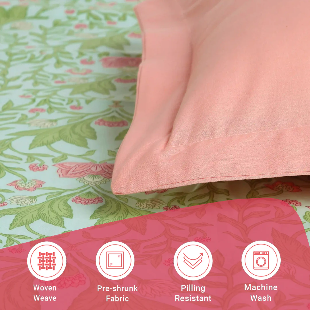 Chippa Lane | Contemporary Indian Print Design Cotton Bedsheet Set-Sage Mint - Image 17