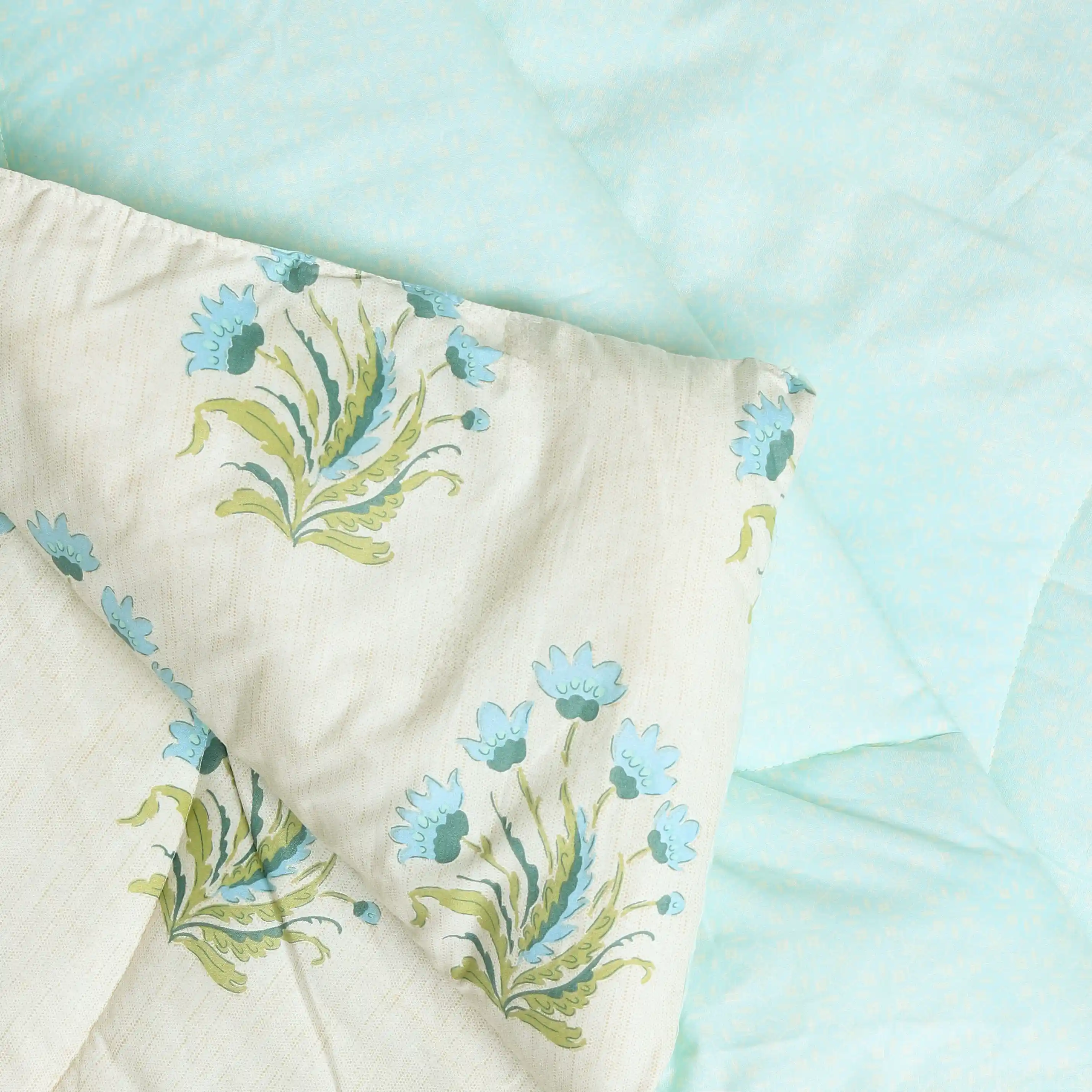 Chippa Lane | Contemporary Indian Print Design 120GSM Reversible Comforter-Indian Sage - Image 10