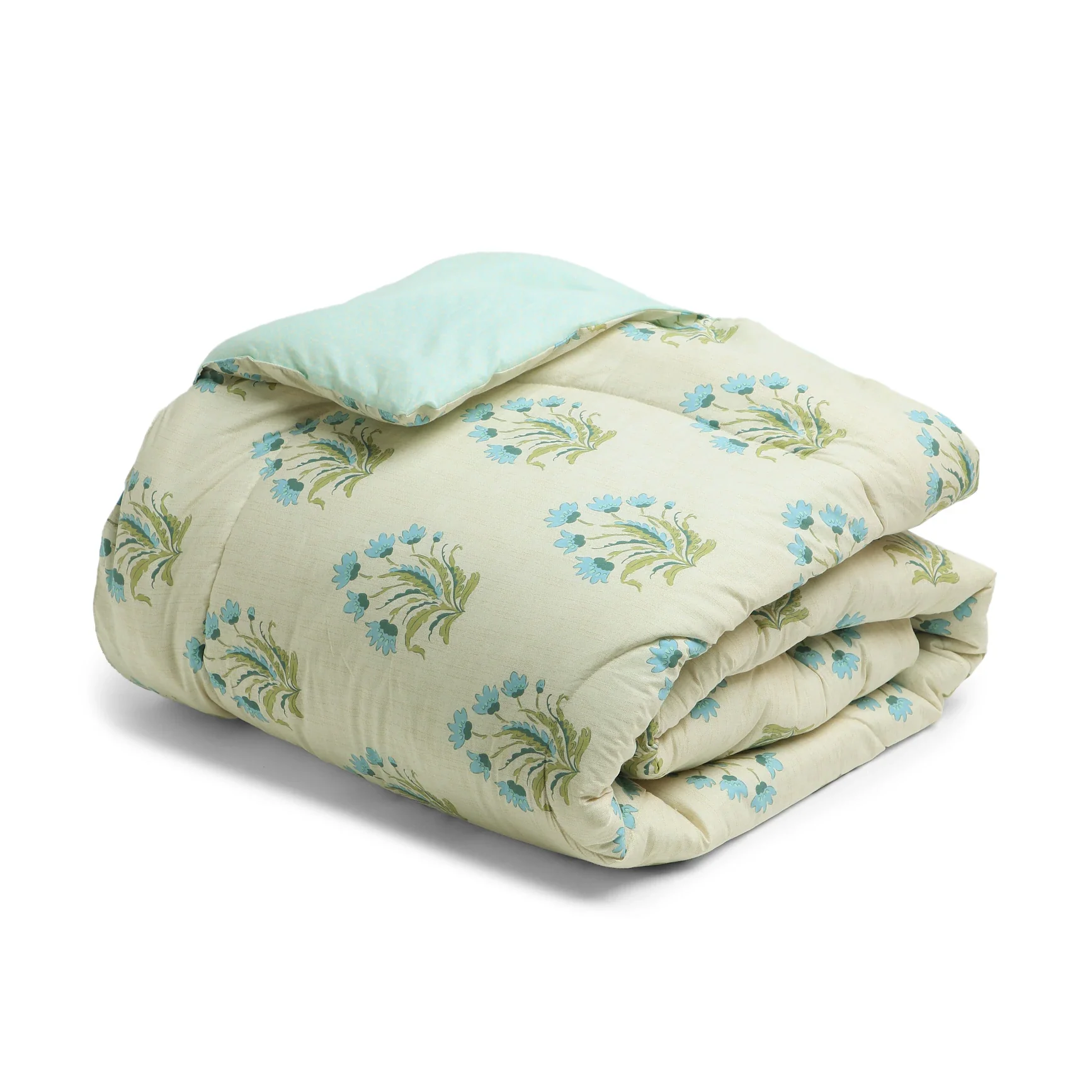 Chippa Lane | Contemporary Indian Print Design 240GSM Reversible Comforter for Extra Warmth-Indian Sage - Image 4