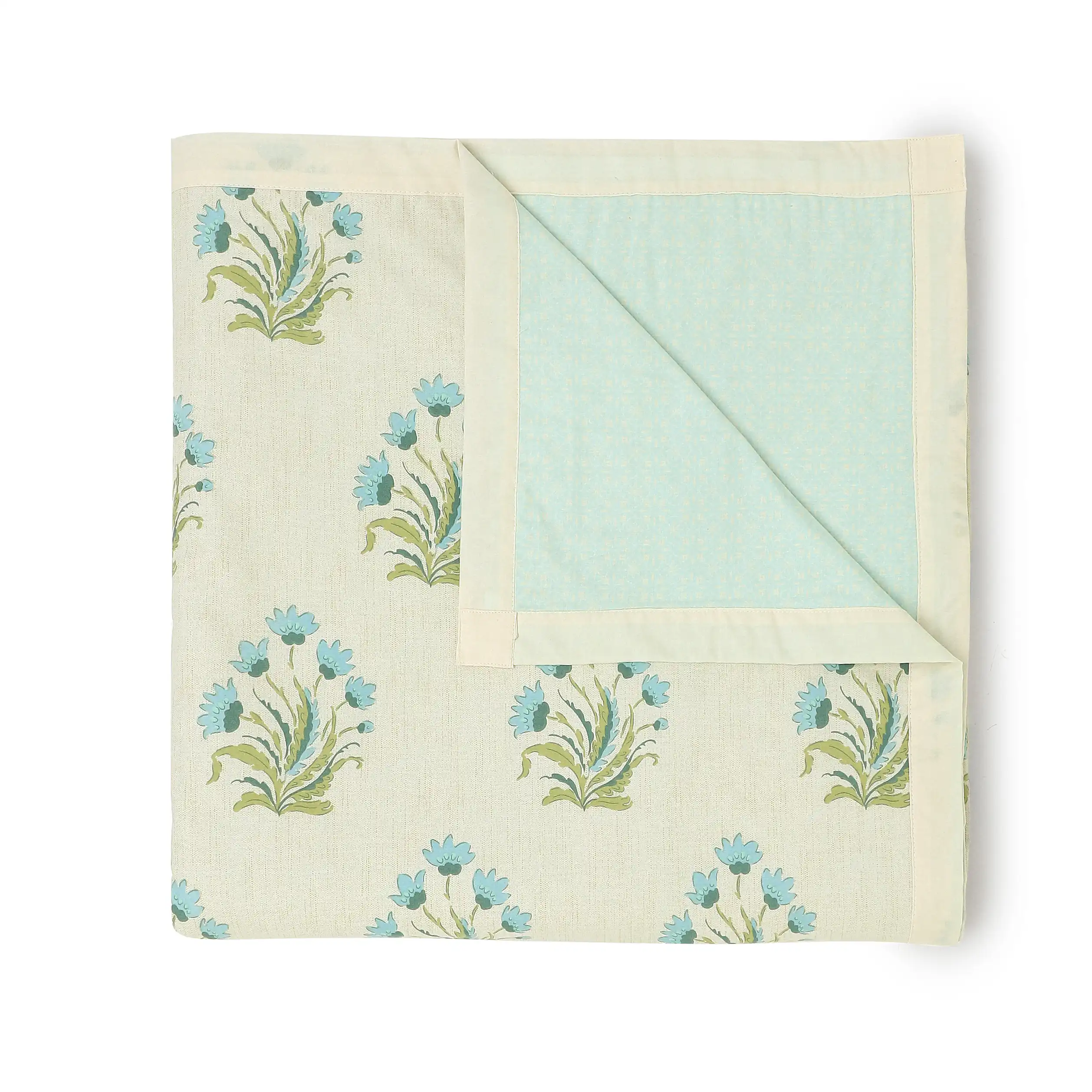 Chippa Lane | Contemporary Indian Print Design Reversible Dohar with Super Soft Flannel Layering-Indian Sage - Image 9