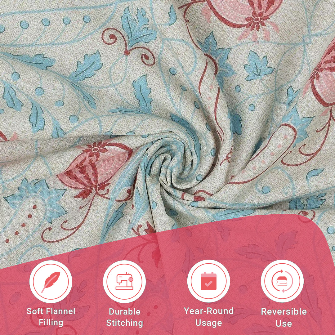 Chippa Lane | Contemporary Indian Print Design Reversible Dohar with Super Soft Flannel Layering-Light Blue - Image 12