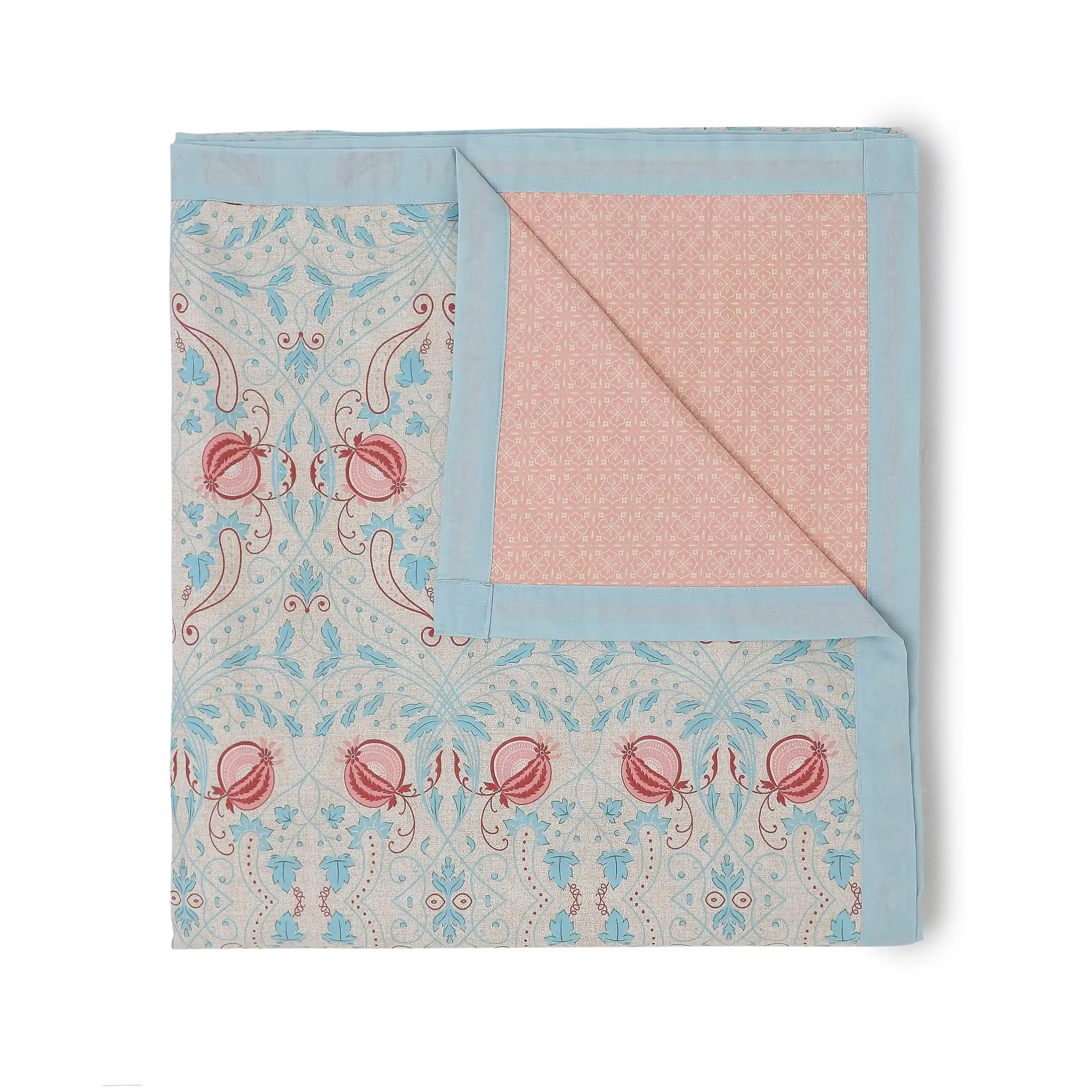 Chippa Lane | Contemporary Indian Print Design Reversible Dohar with Super Soft Flannel Layering-Light Blue - Image 4