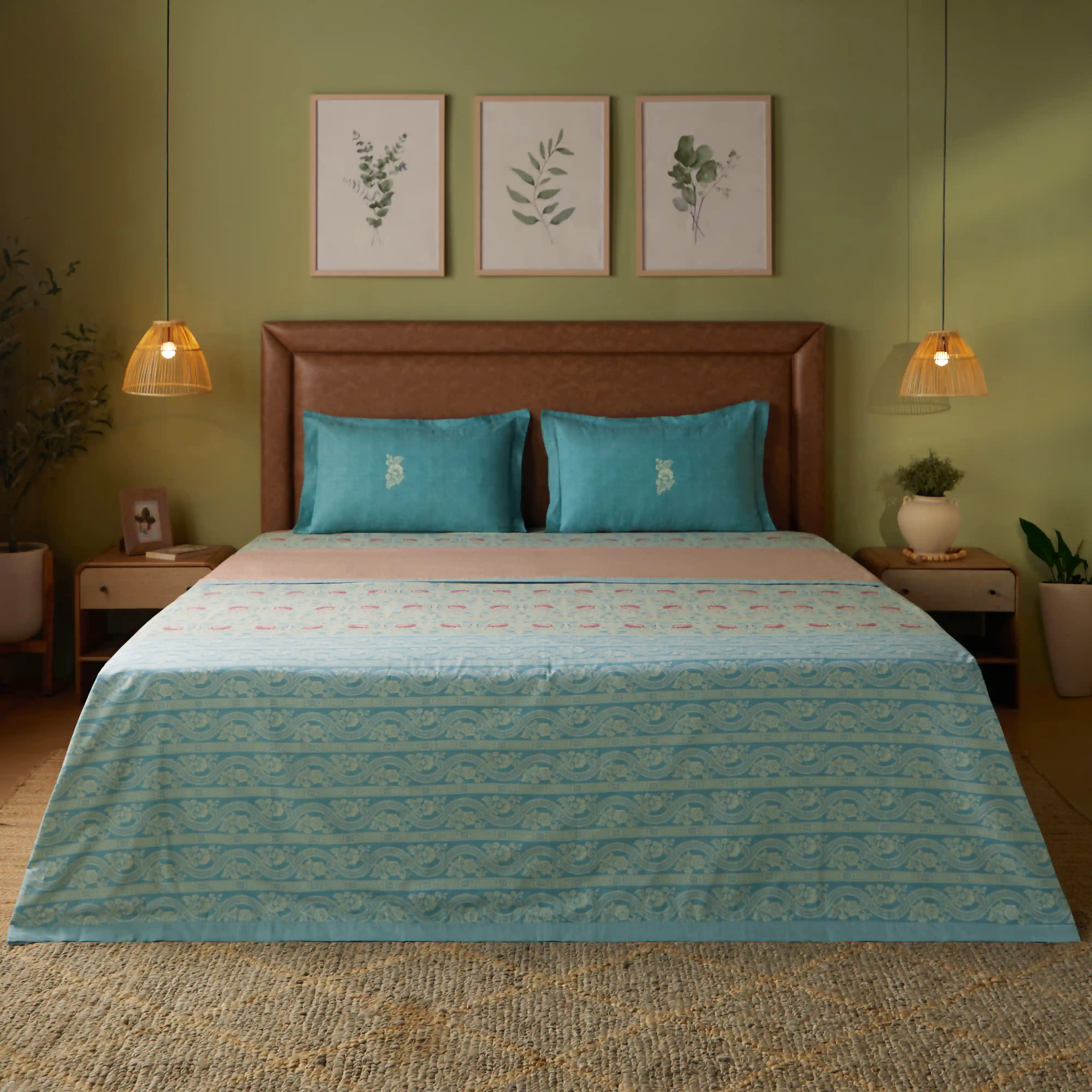 Chippa Lane | Contemporary Indian Print Design Reversible Dohar with Super Soft Flannel Layering-Light Blue - Image 7