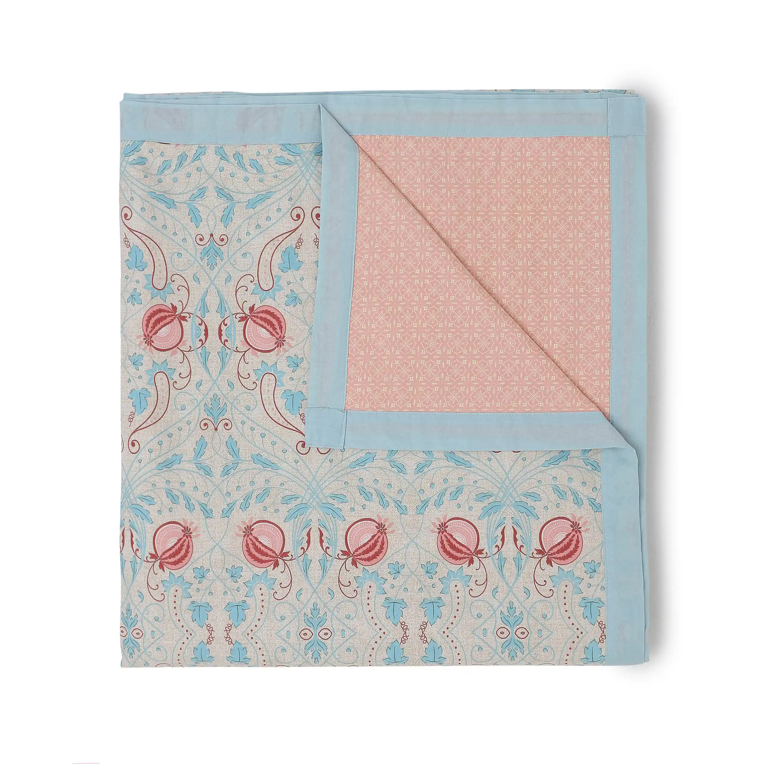 Chippa Lane | Contemporary Indian Print Design Reversible Dohar with Super Soft Flannel Layering-Light Blue - Image 9