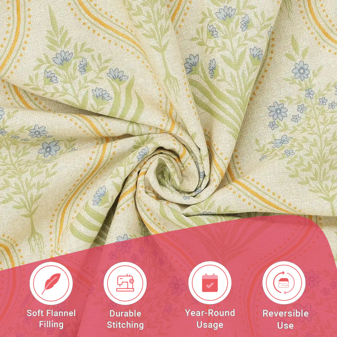 Chippa Lane | Contemporary Indian Print Design Reversible Dohar with Super Soft Flannel Layering-Mustard - Image 12