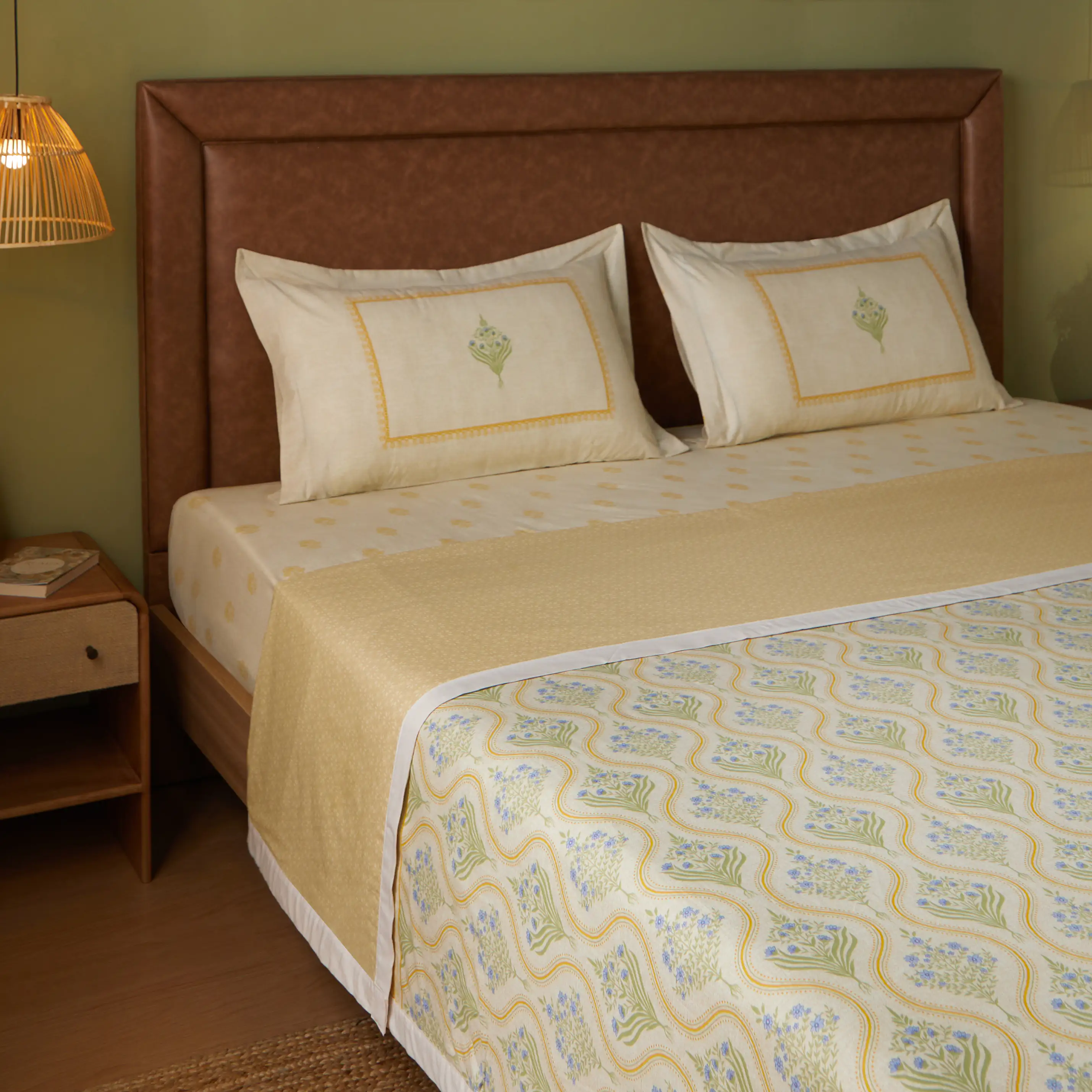 Chippa Lane | Contemporary Indian Print Design Reversible Dohar with Super Soft Flannel Layering-Mustard - Image 6