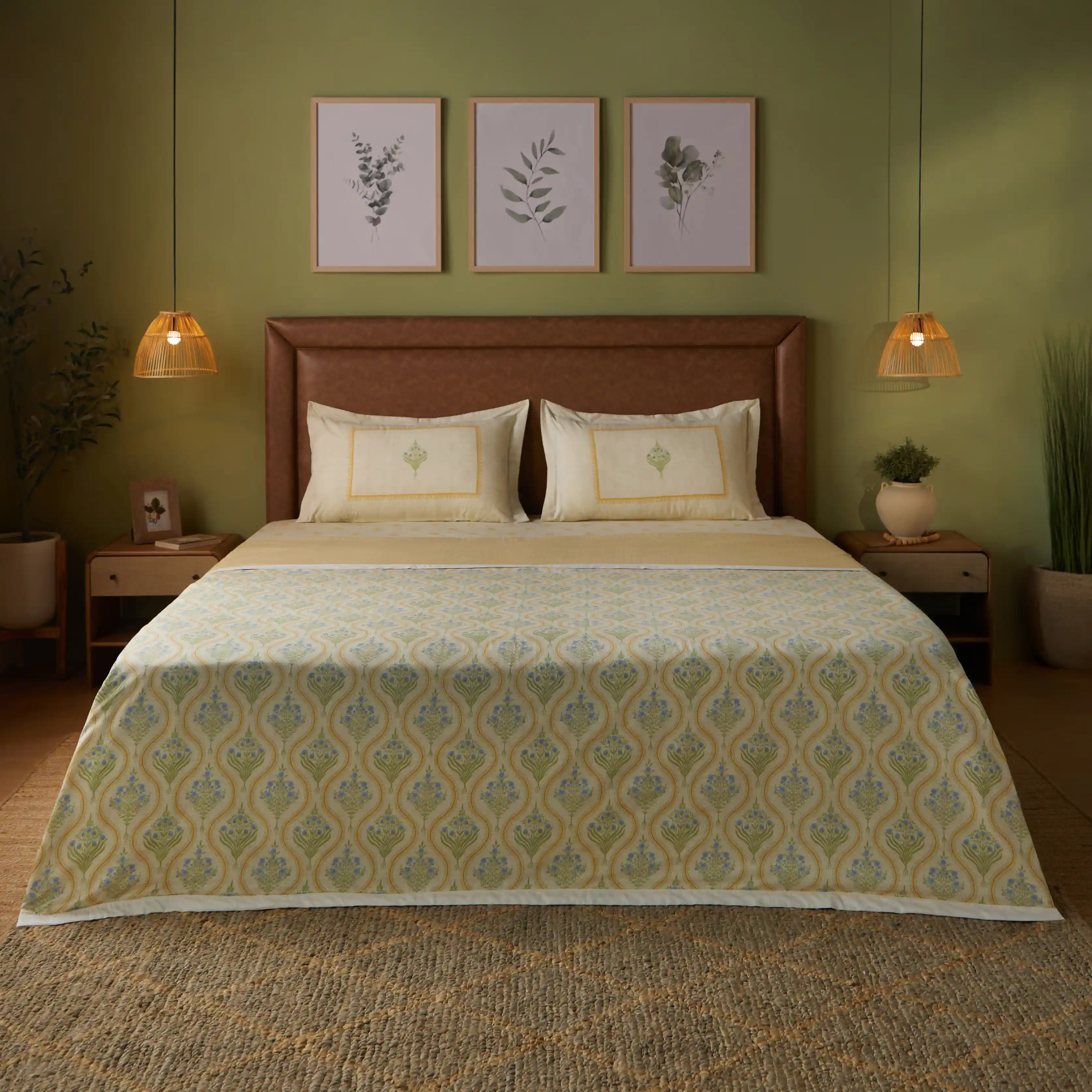 Chippa Lane | Contemporary Indian Print Design Reversible Dohar with Super Soft Flannel Layering-Mustard - Image 7