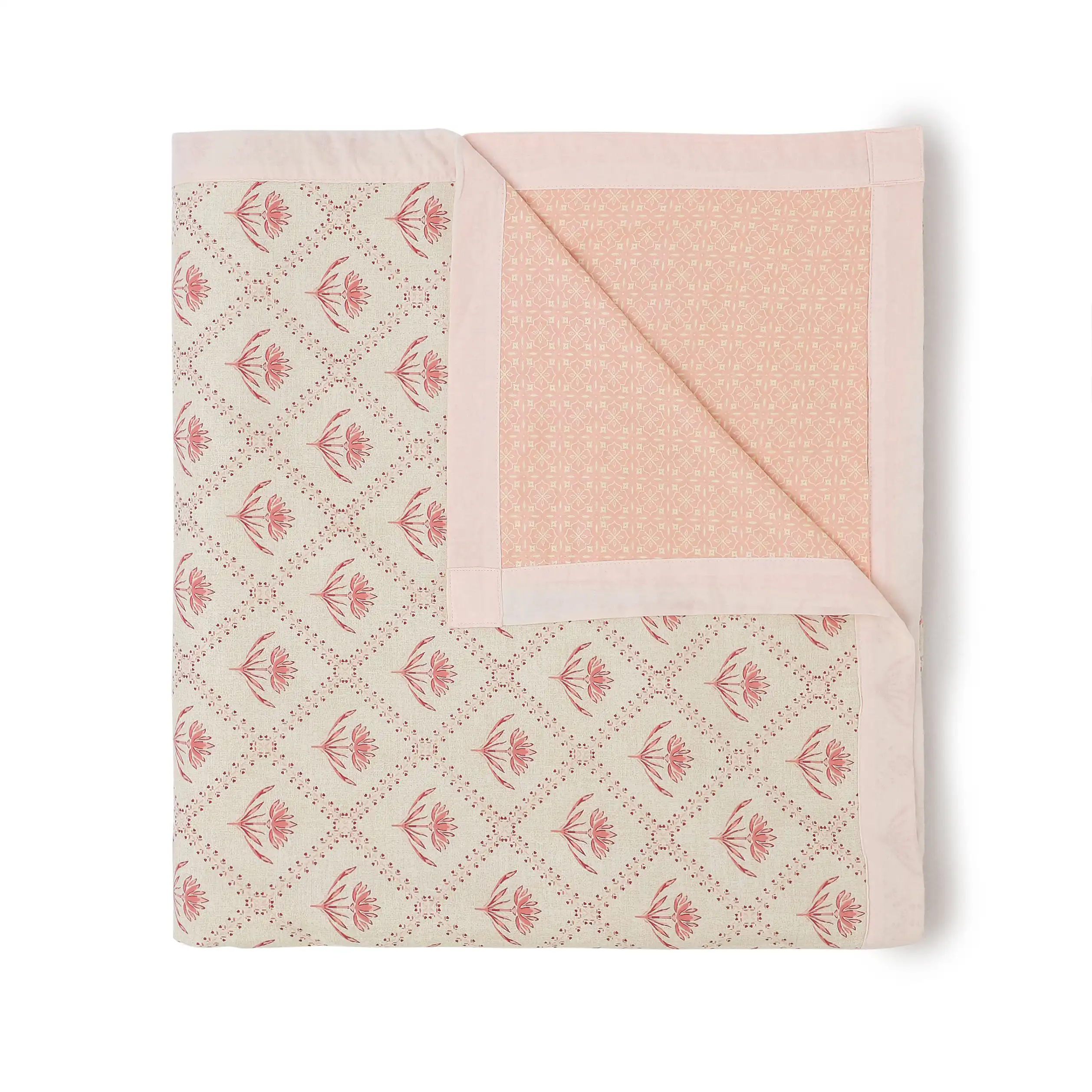 Chippa Lane | Contemporary Indian Print Design Reversible Dohar with Super Soft Flannel Layering-Red - Image 9