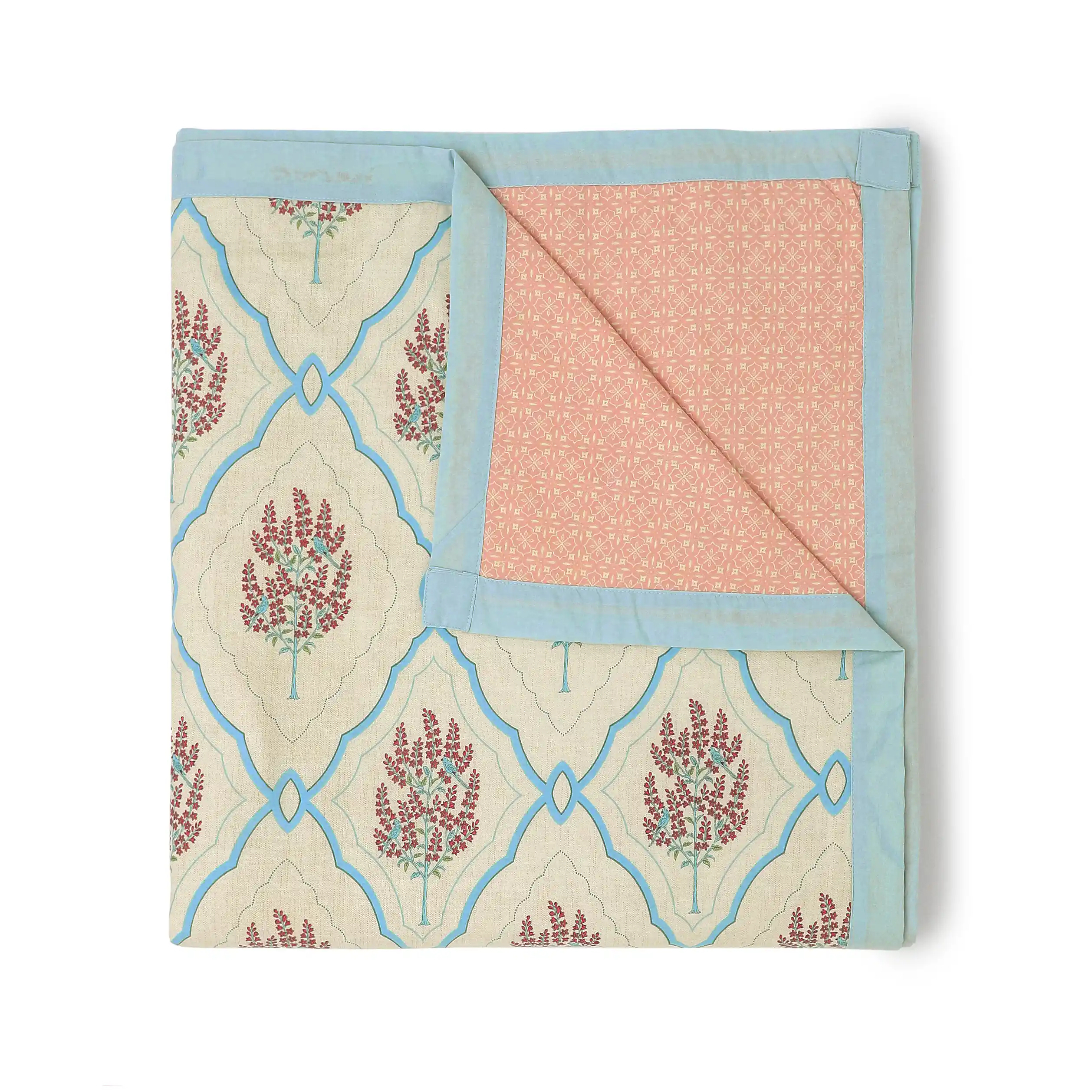 Chippa Lane | Contemporary Indian Print Design Reversible Dohar with Super Soft Flannel Layering-Sage Bloom - Image 4