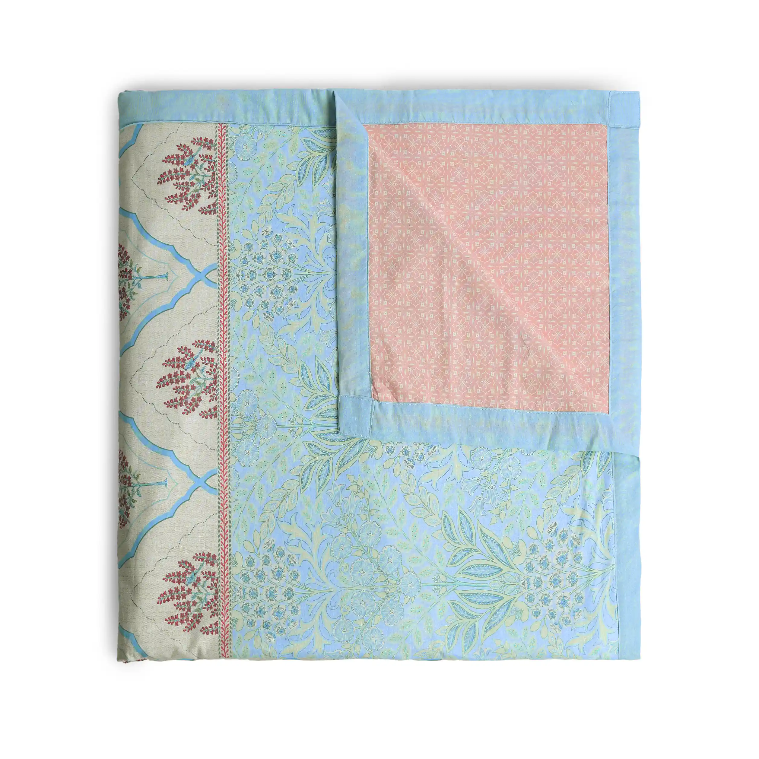 Chippa Lane | Contemporary Indian Print Design Reversible Dohar with Super Soft Flannel Layering-Sage Bloom - Image 9