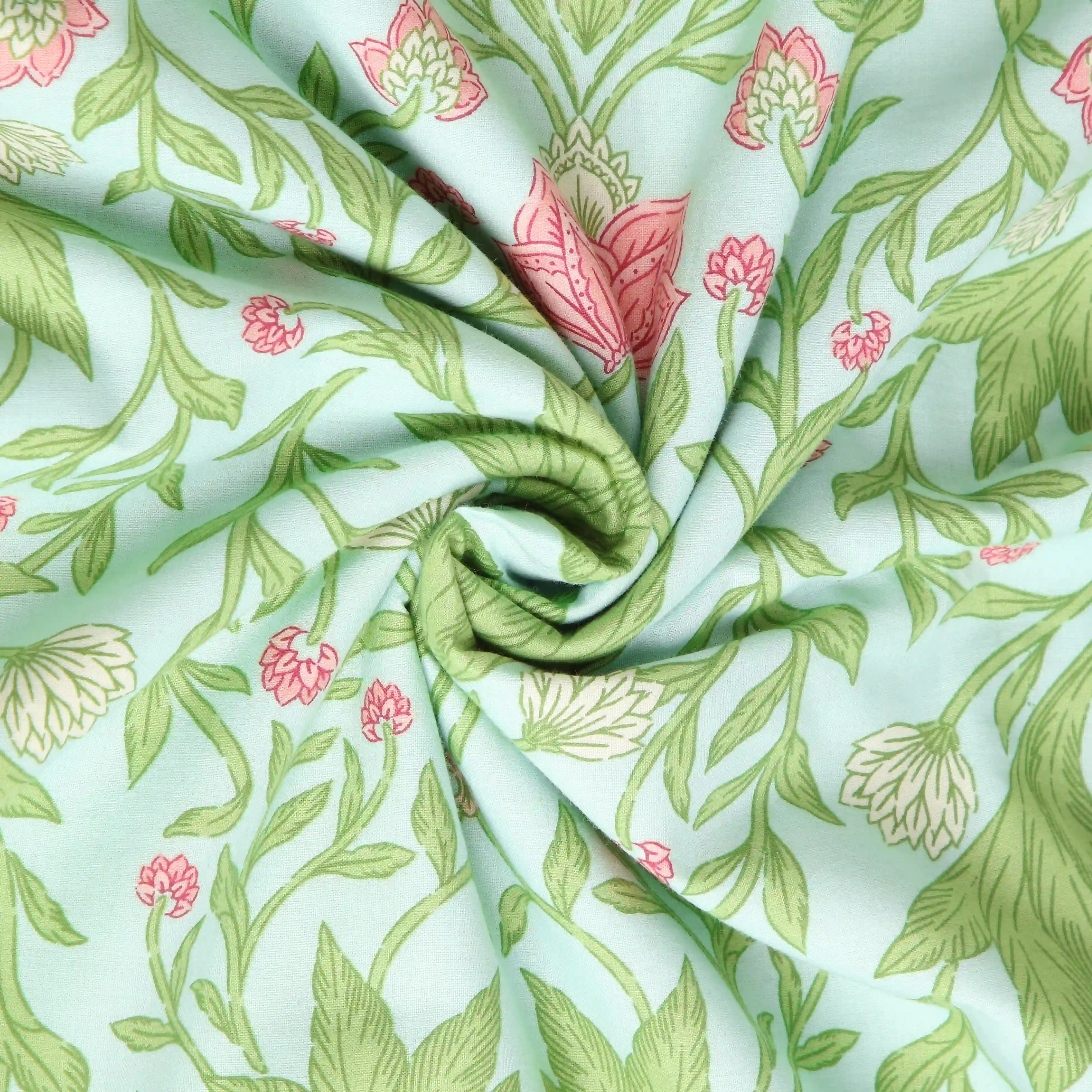 Chippa Lane | Contemporary Indian Print Design Reversible Dohar with Super Soft Flannel Layering-Sage Mint - Image 5