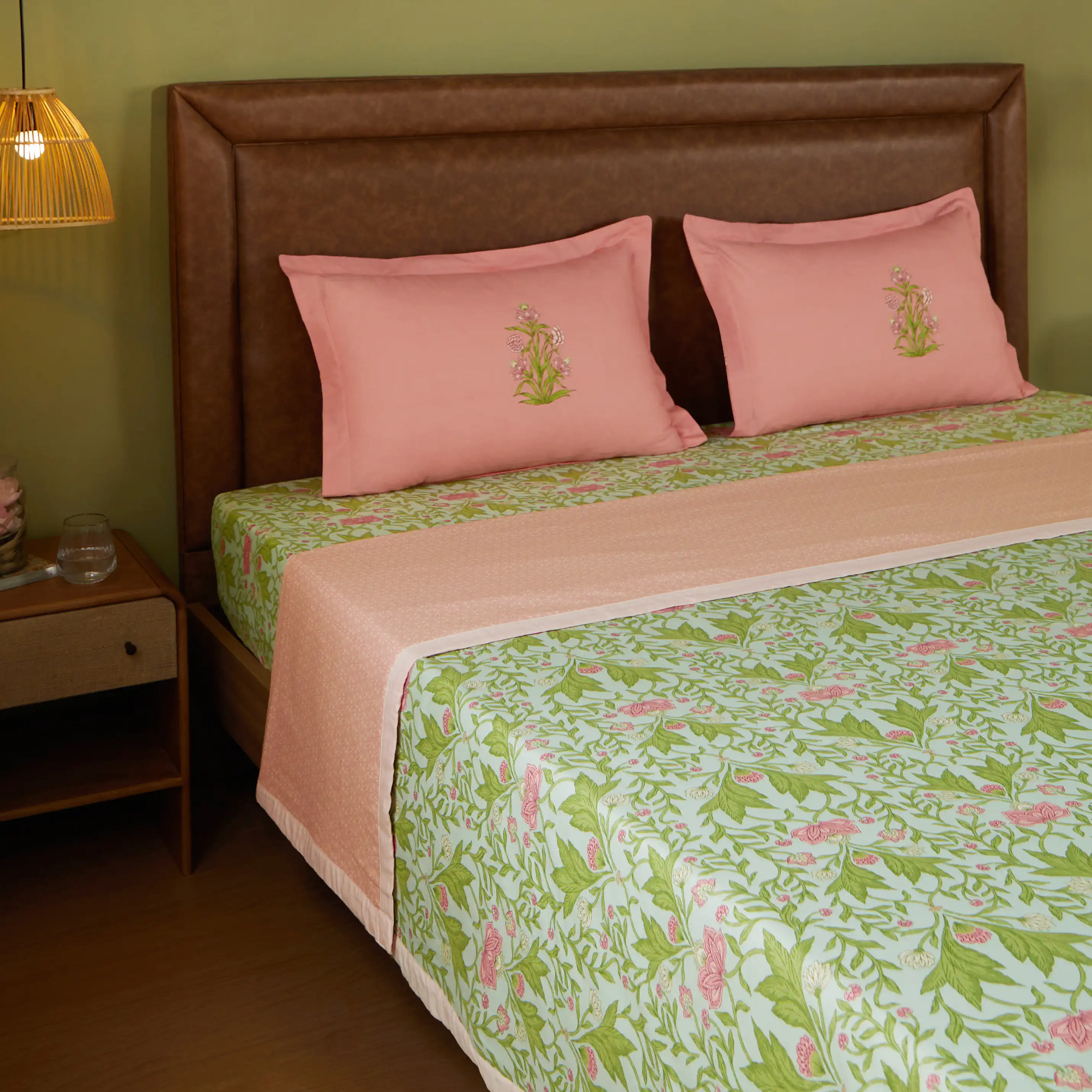 Chippa Lane | Contemporary Indian Print Design Reversible Dohar with Super Soft Flannel Layering-Sage Mint - Image 6