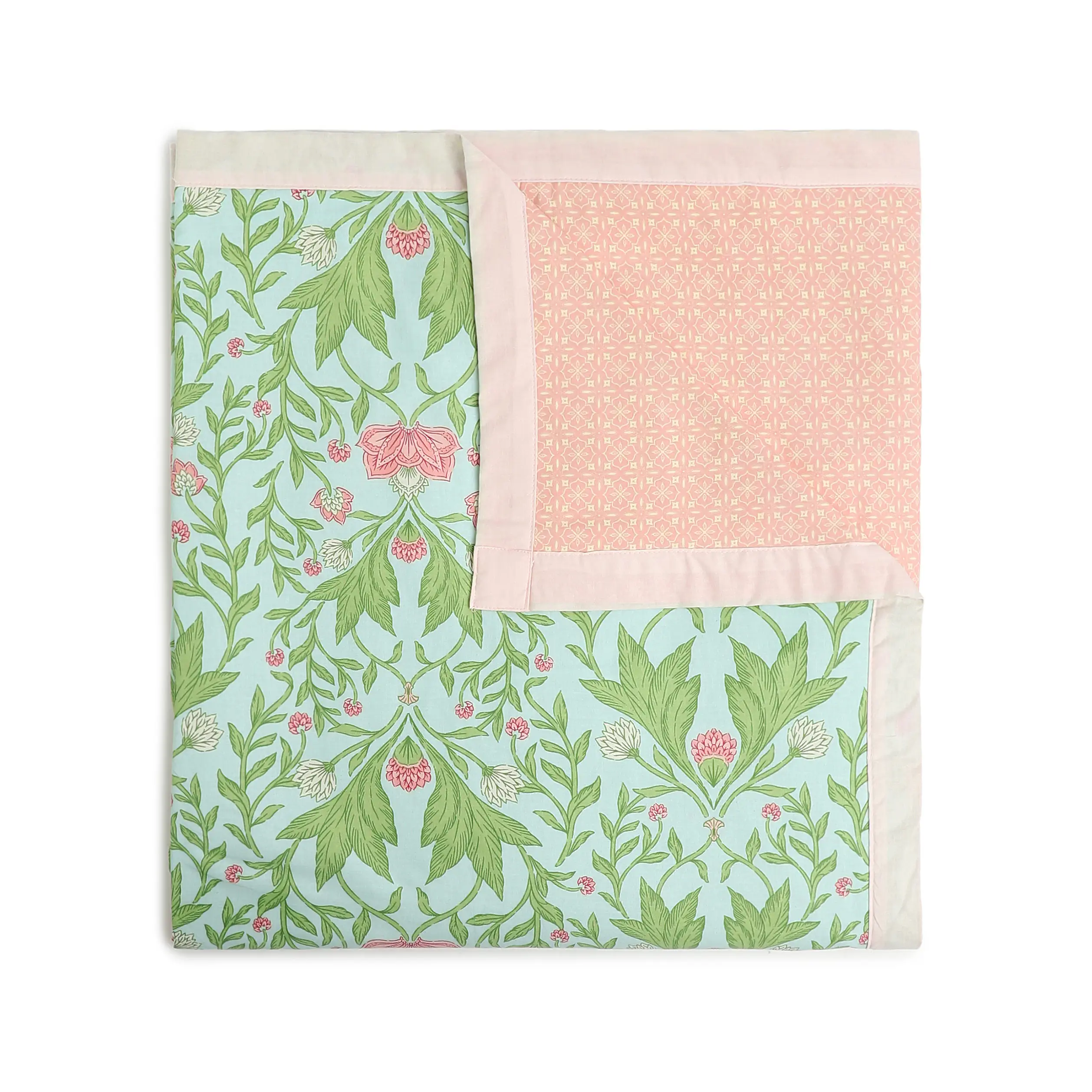 Chippa Lane | Contemporary Indian Print Design Reversible Dohar with Super Soft Flannel Layering-Sage Mint - Image 9