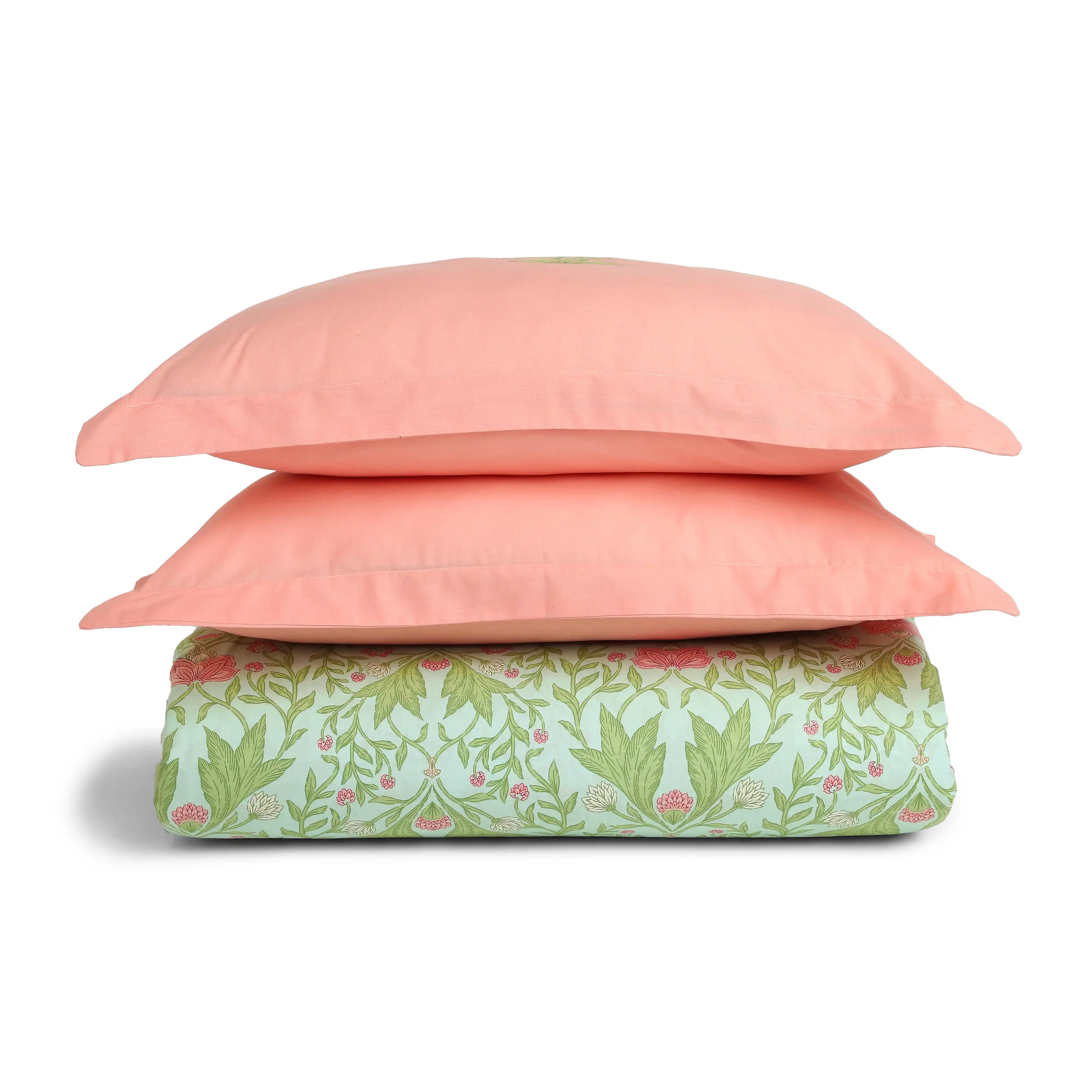 Chippa Lane | Contemporary Indian Print Design Cotton Fitted Sheet Set-Sage Mint - Image 5