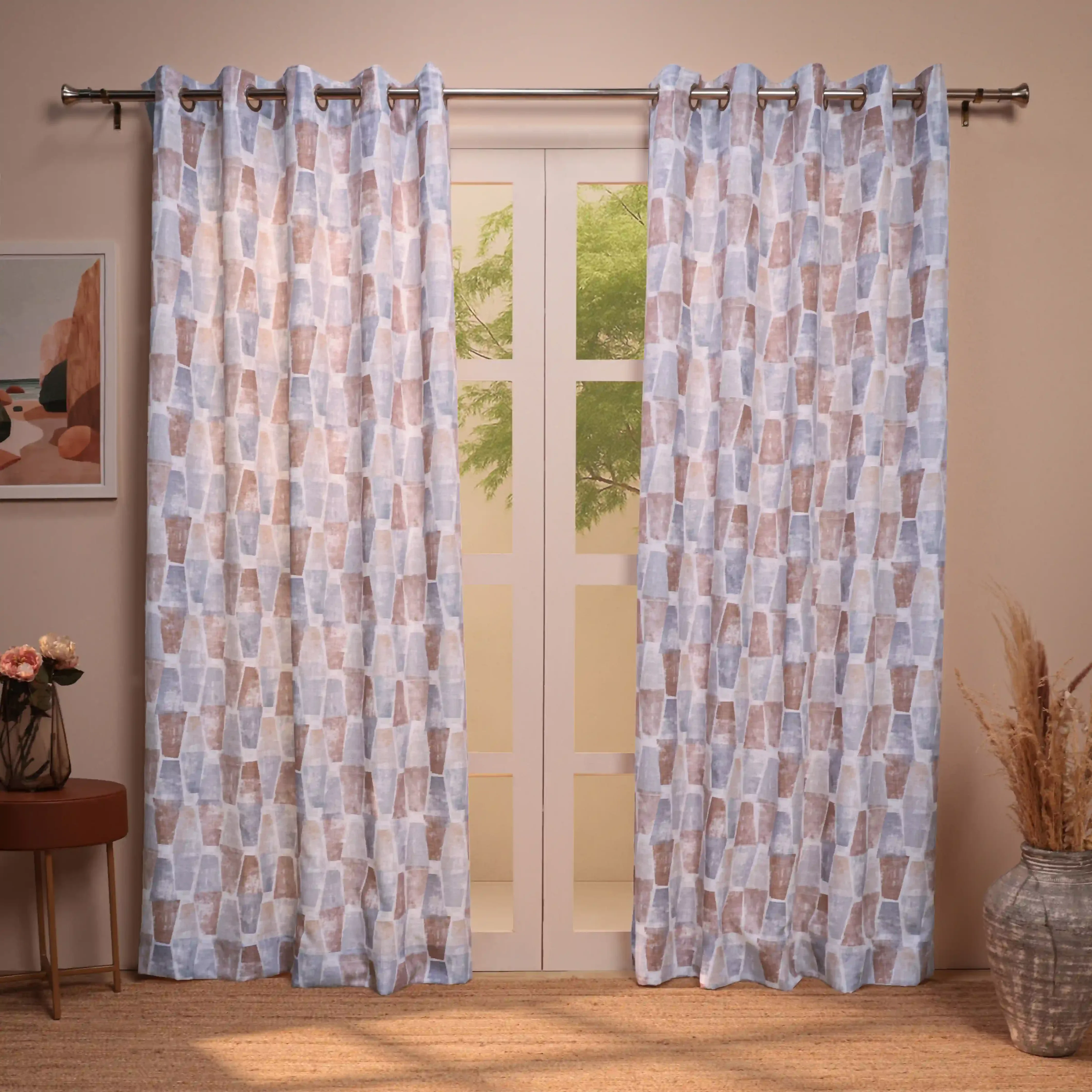 Chippa Lane Set Of 2 Printed Readymade Curtains | Brickscapes - Image 17