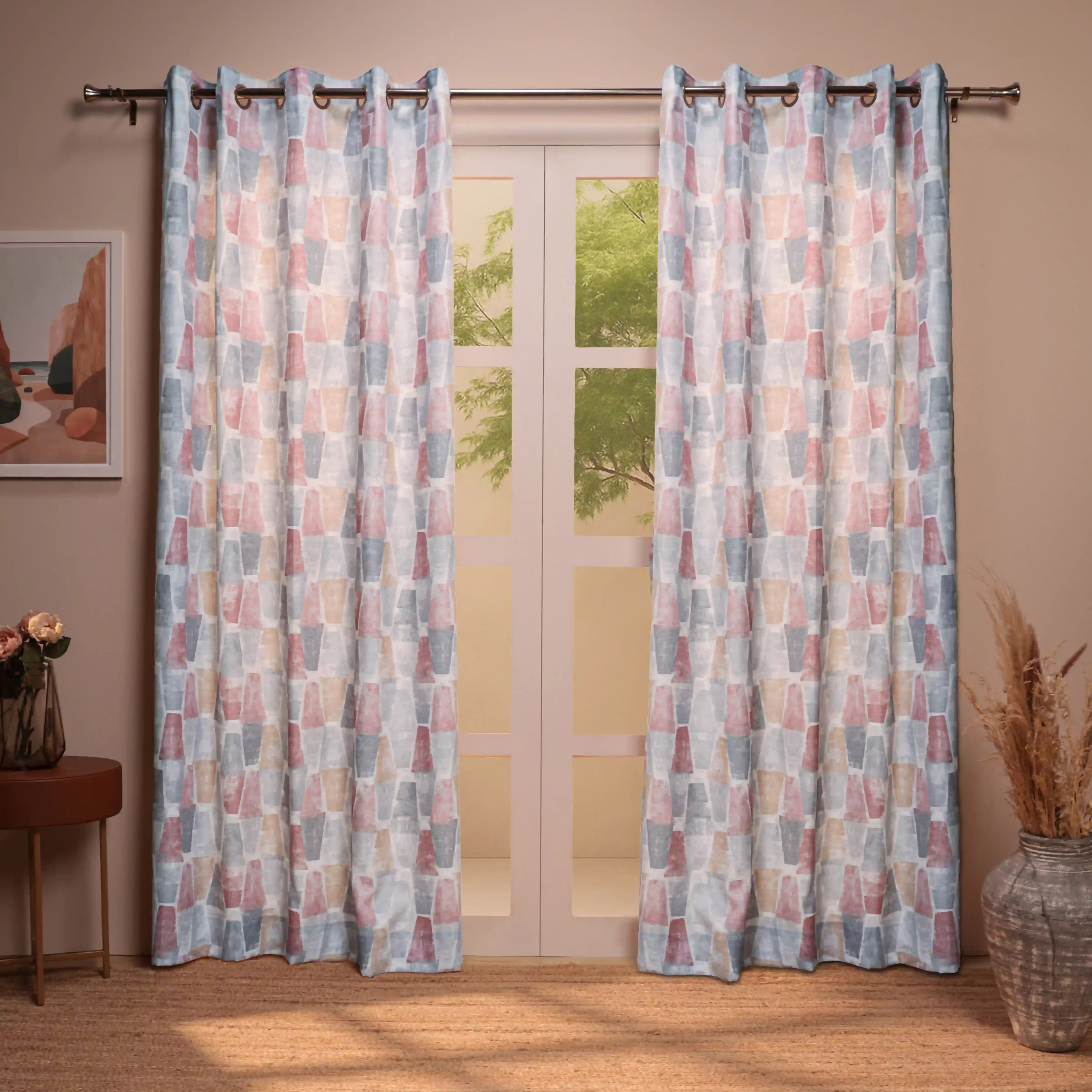 Chippa Lane Set Of 2 Printed Readymade Curtains | Brickscapes - Image 9