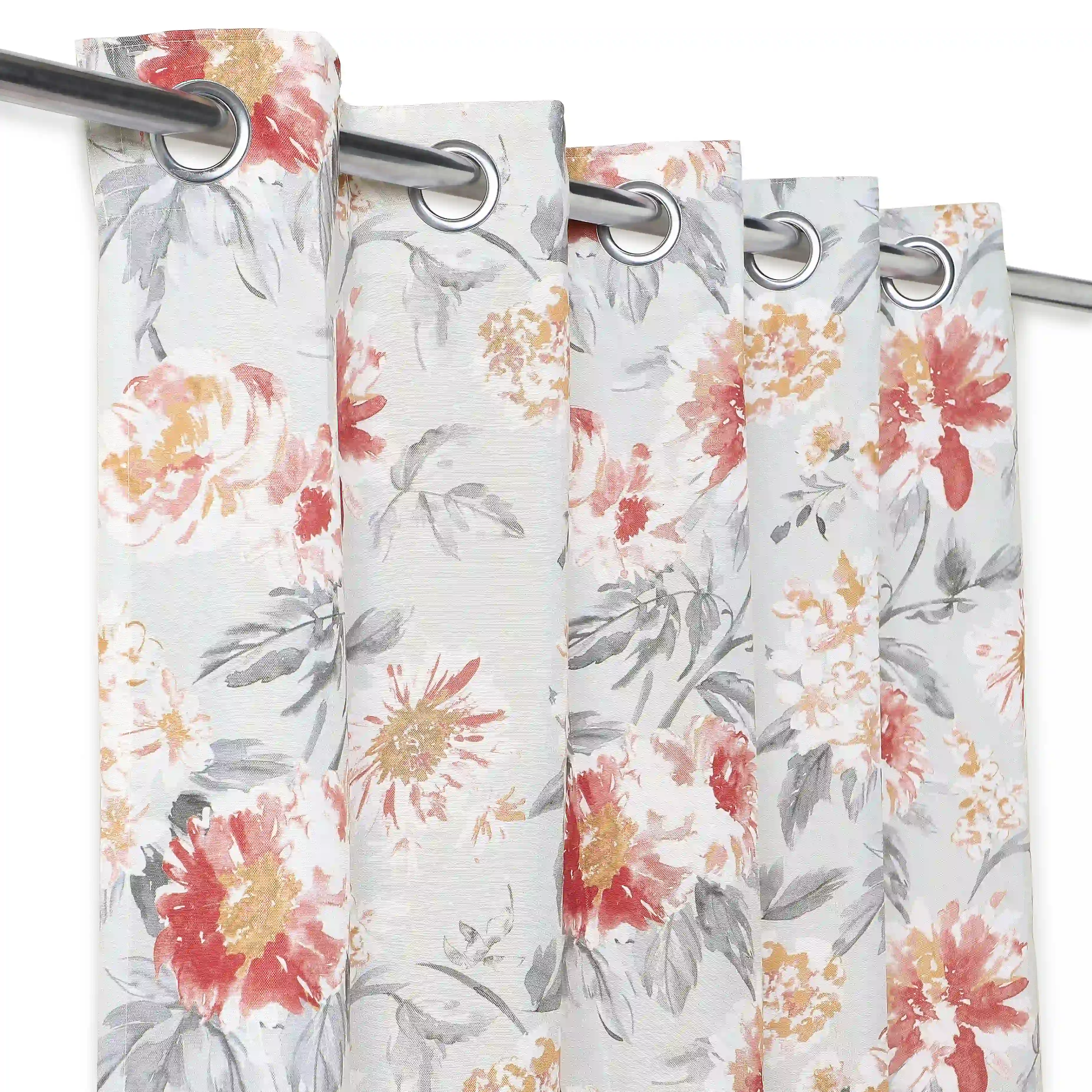 Chippa Lane Set Of 2 Printed Readymade Curtains | Floral Mist - Image 10