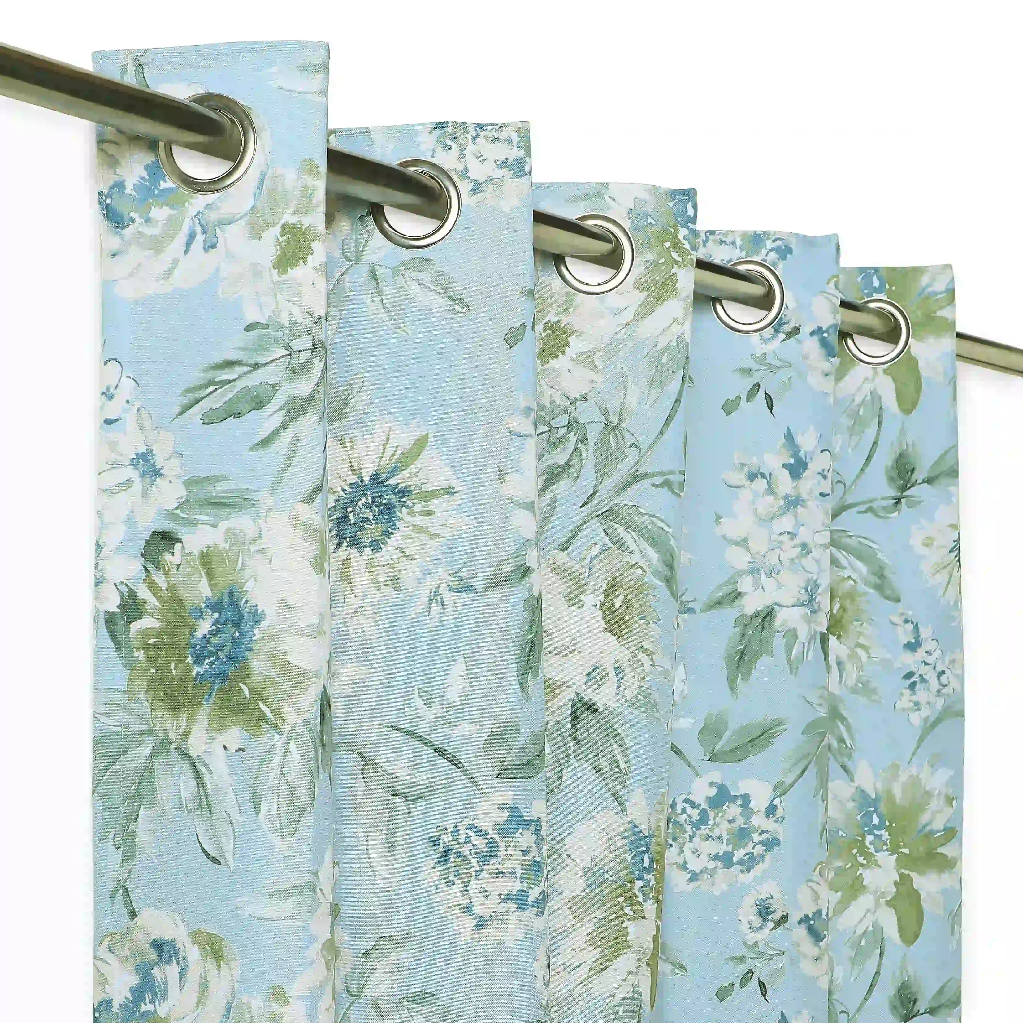 Chippa Lane Set Of 2 Printed Readymade Curtains | Floral Mist - Image 14