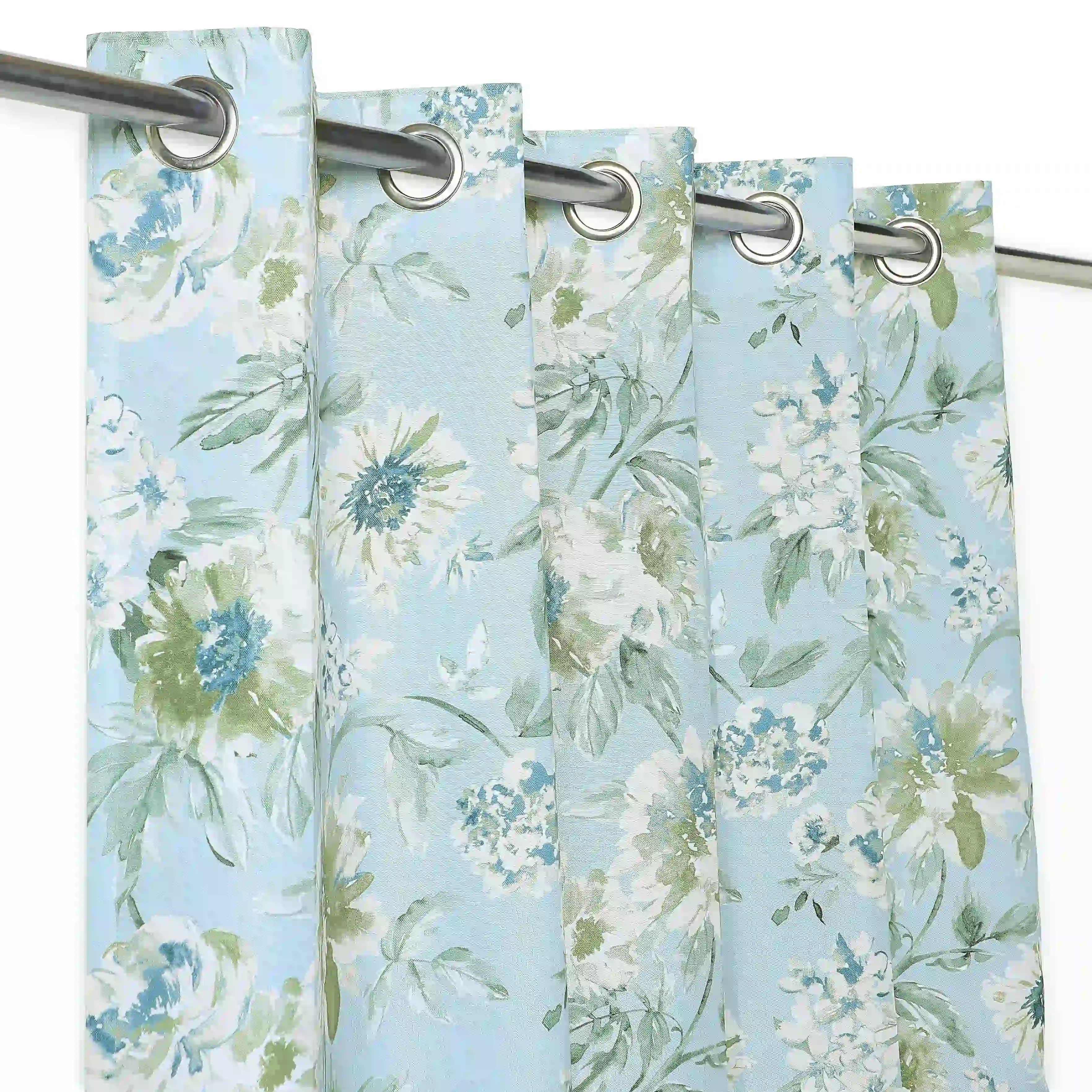 Chippa Lane Set Of 2 Printed Readymade Curtains | Floral Mist - Image 18