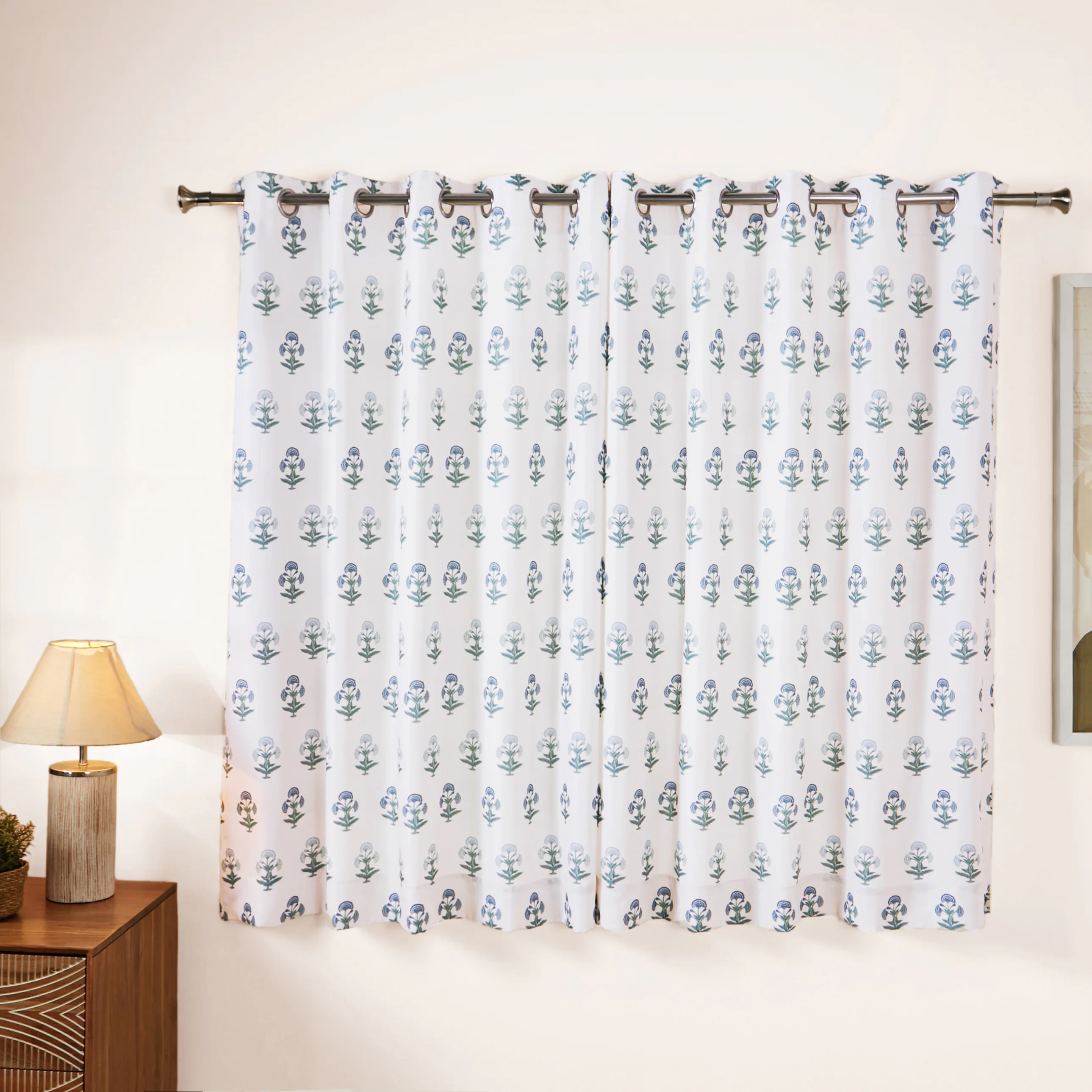 Chippa Lane Set Of 2 Printed Readymade Curtains | 
Jaipur Echo - Image 5