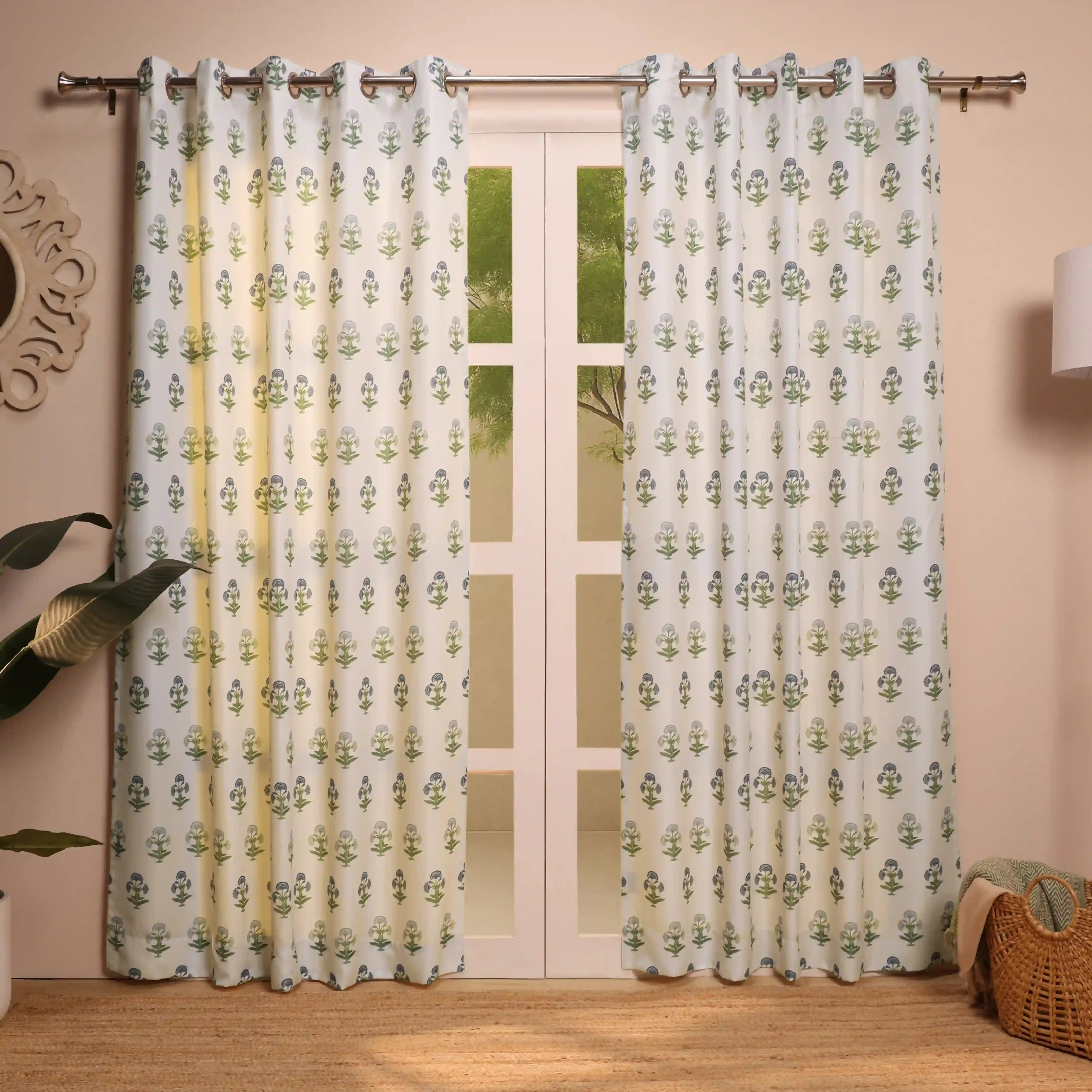 Chippa Lane Set Of 2 Printed Readymade Curtains | 
Jaipur Echo - Image 9