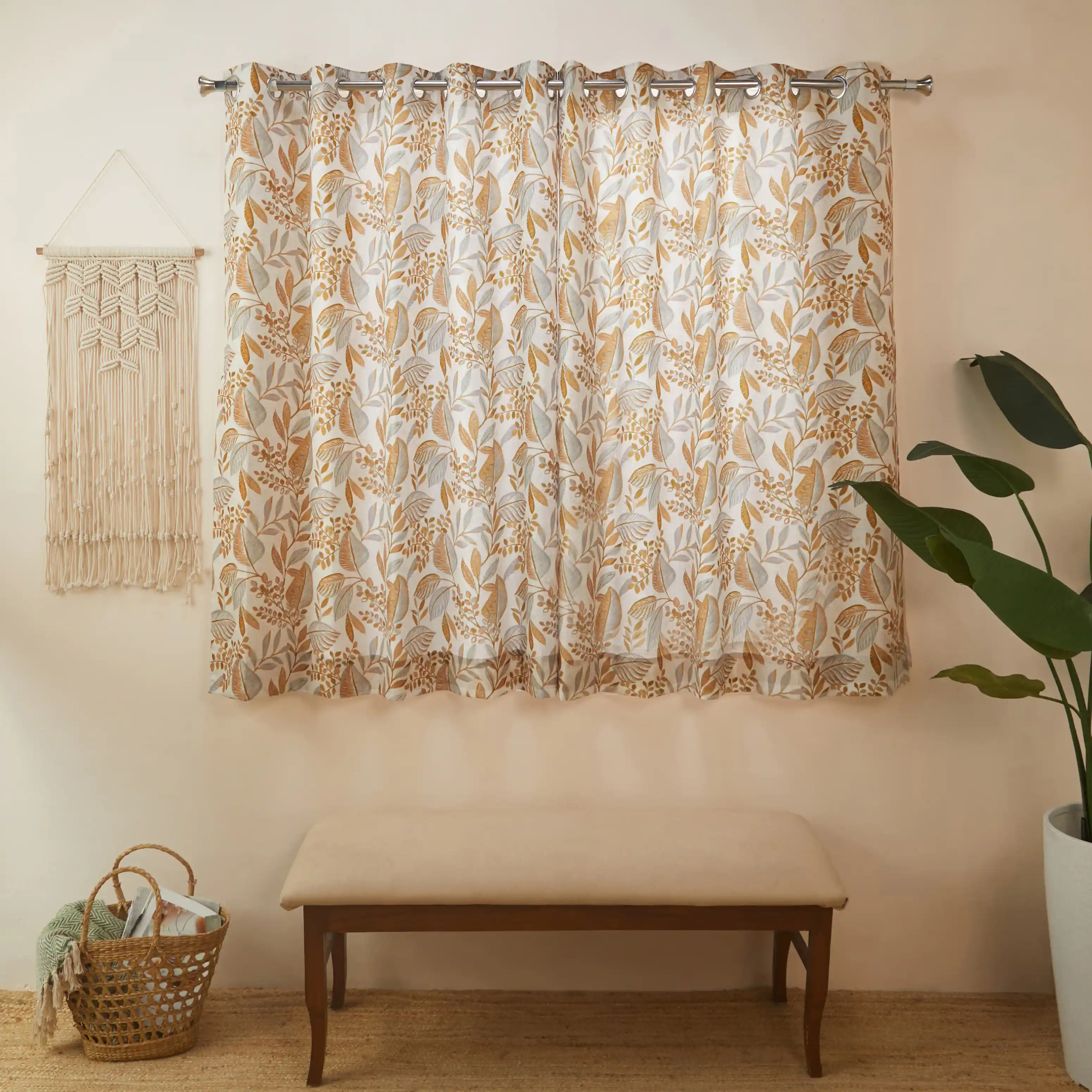 Chippa Lane Set Of 2 Printed Readymade Curtains | Sketchy Botanicals - Image 13