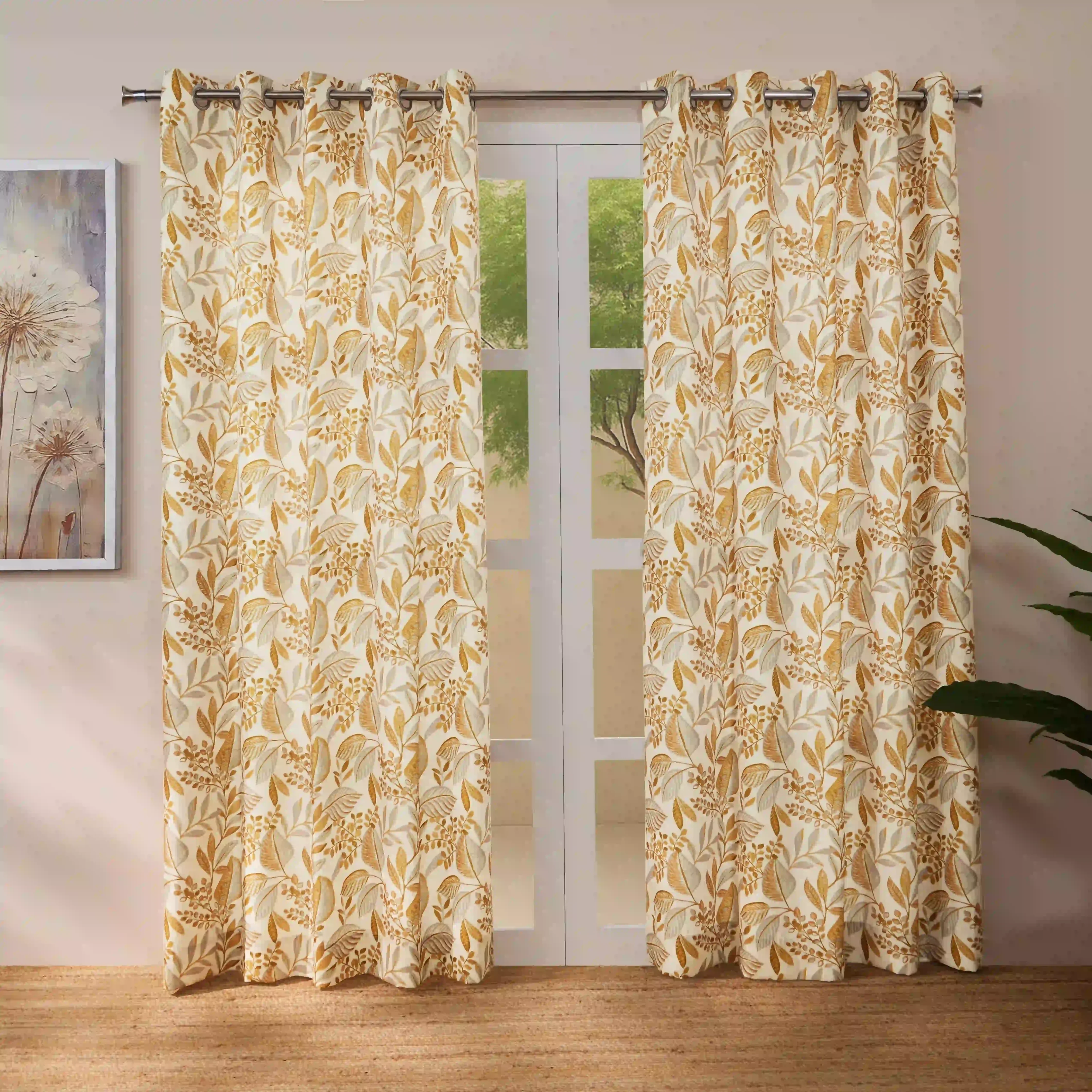 Chippa Lane Set Of 2 Printed Readymade Curtains | Sketchy Botanicals - Image 17