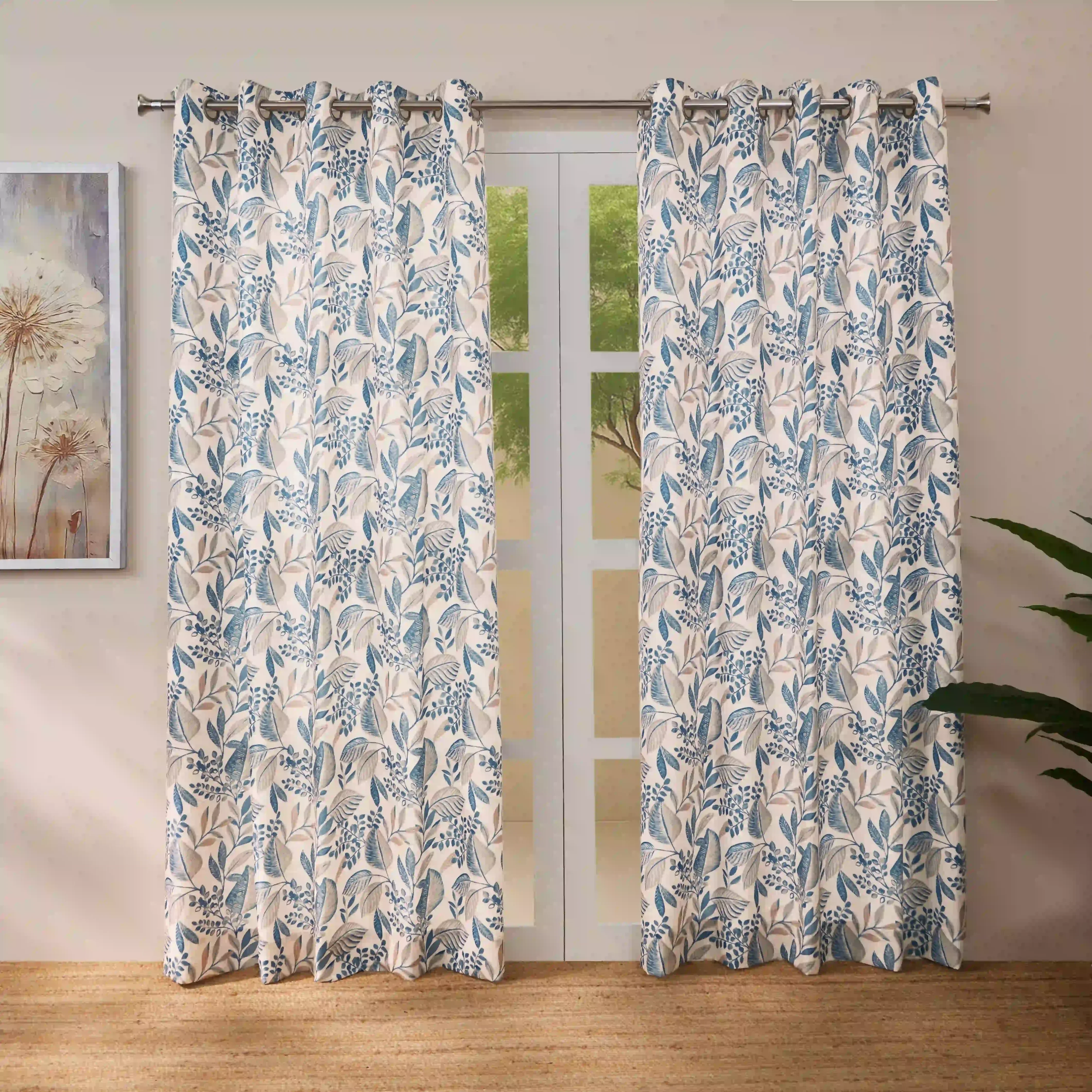 Chippa Lane Set Of 2 Printed Readymade Curtains | Sketchy Botanicals - Image 9