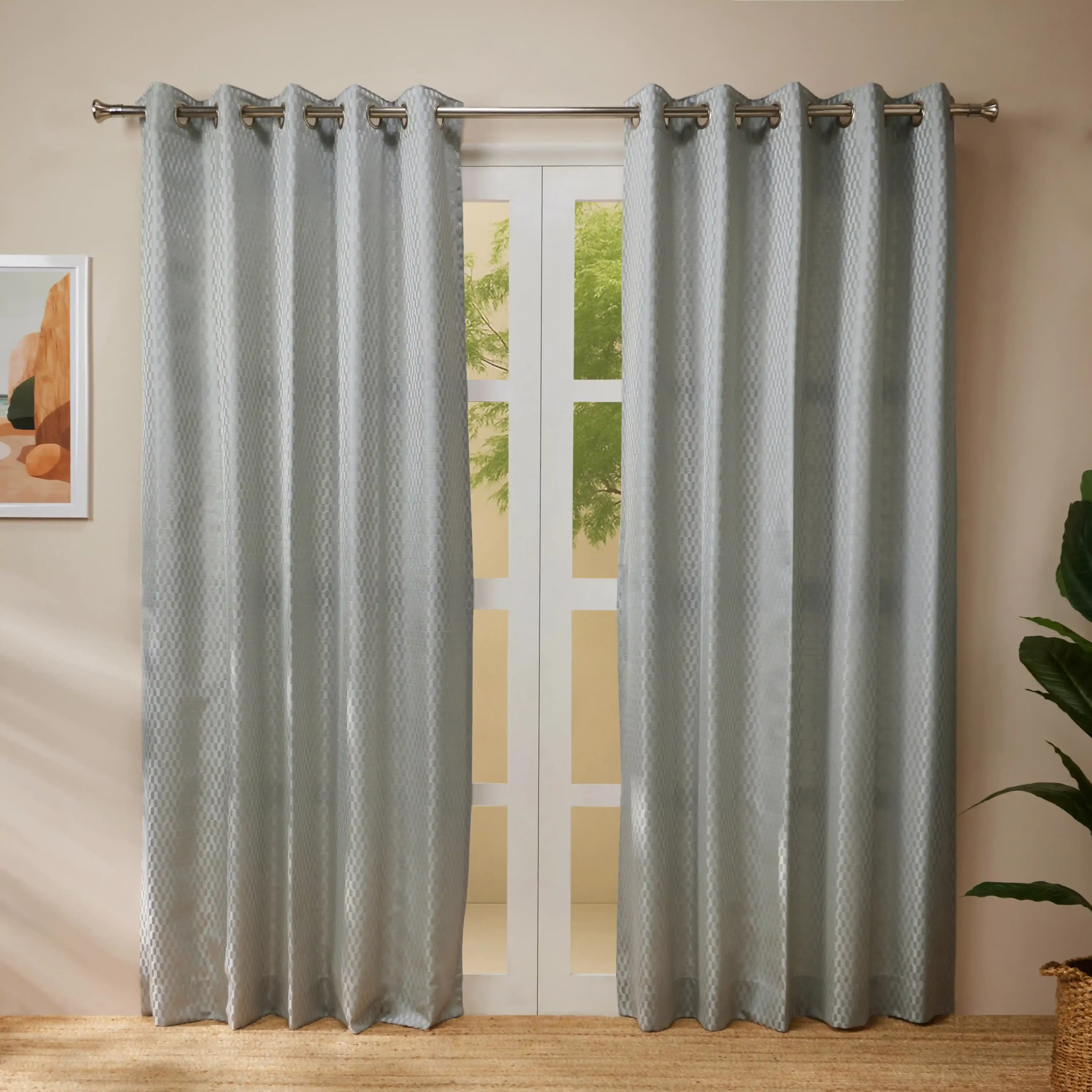 De Jacquard - Classic Set Of 2 Jacquard Readymade Curtains | Rolling Rhythm - Image 17