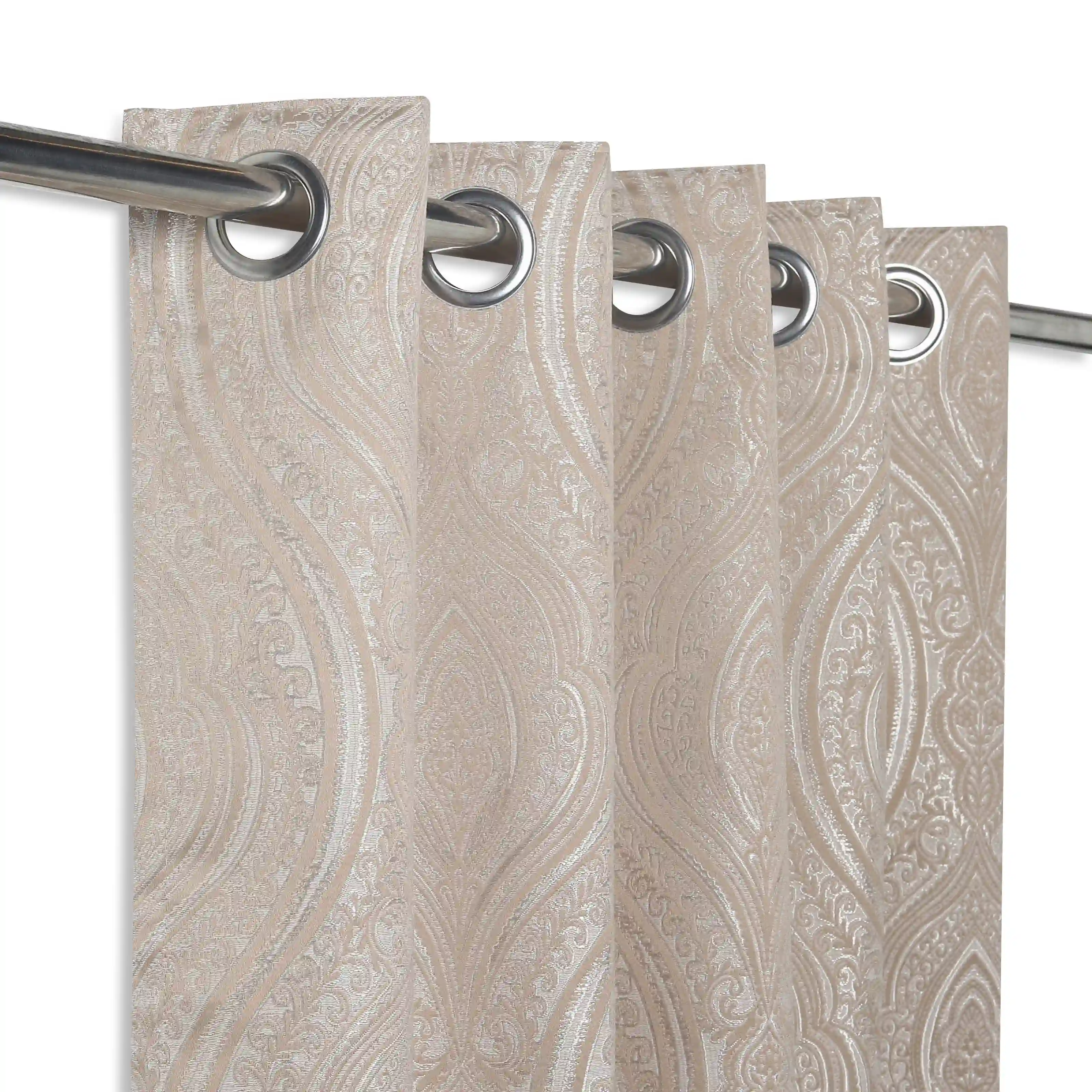 De Jacquard - Luxe Set Of 2 Jacquard Readymade Curtains | Royal Mirage - Image 14