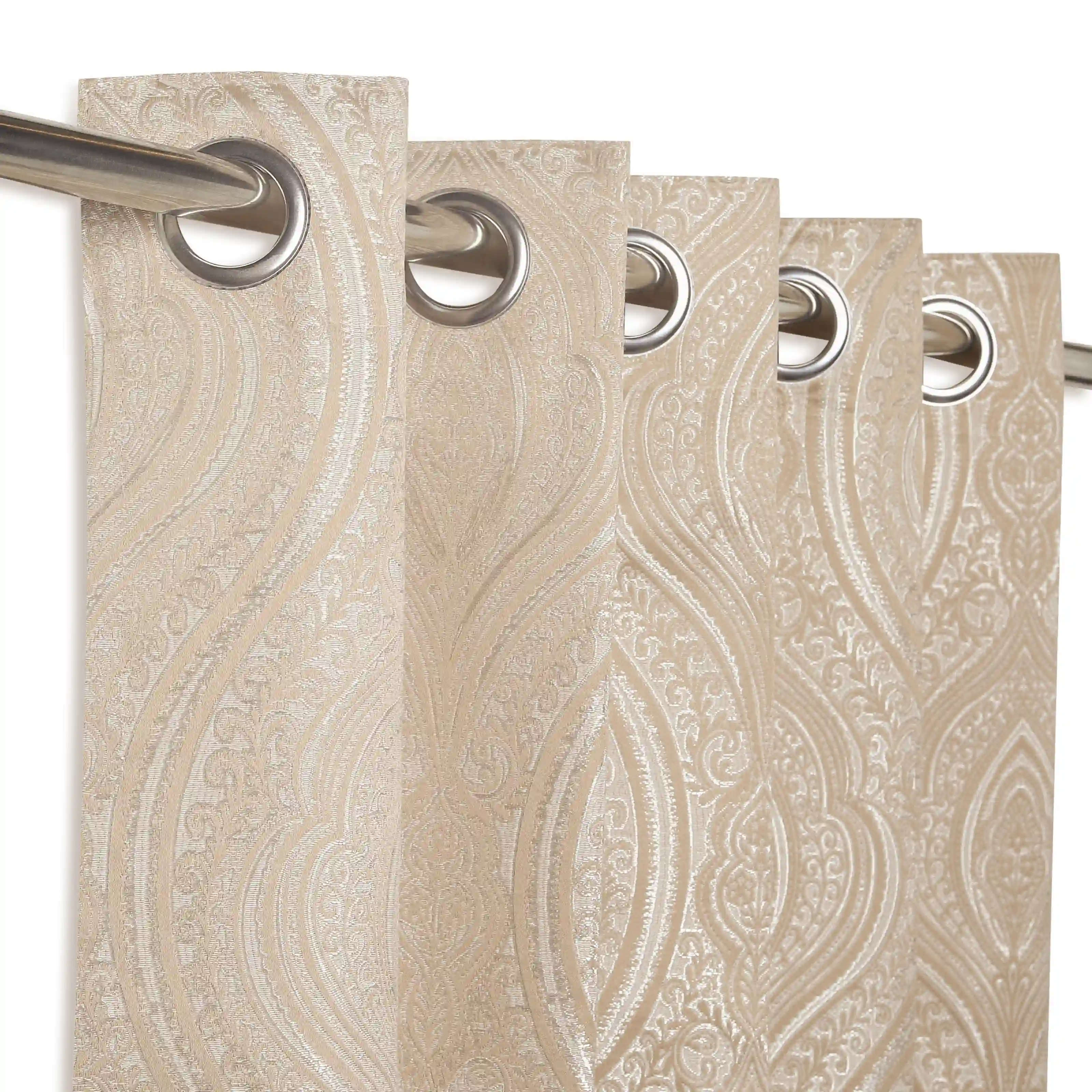 De Jacquard - Luxe Set Of 2 Jacquard Readymade Curtains | Royal Mirage - Image 18