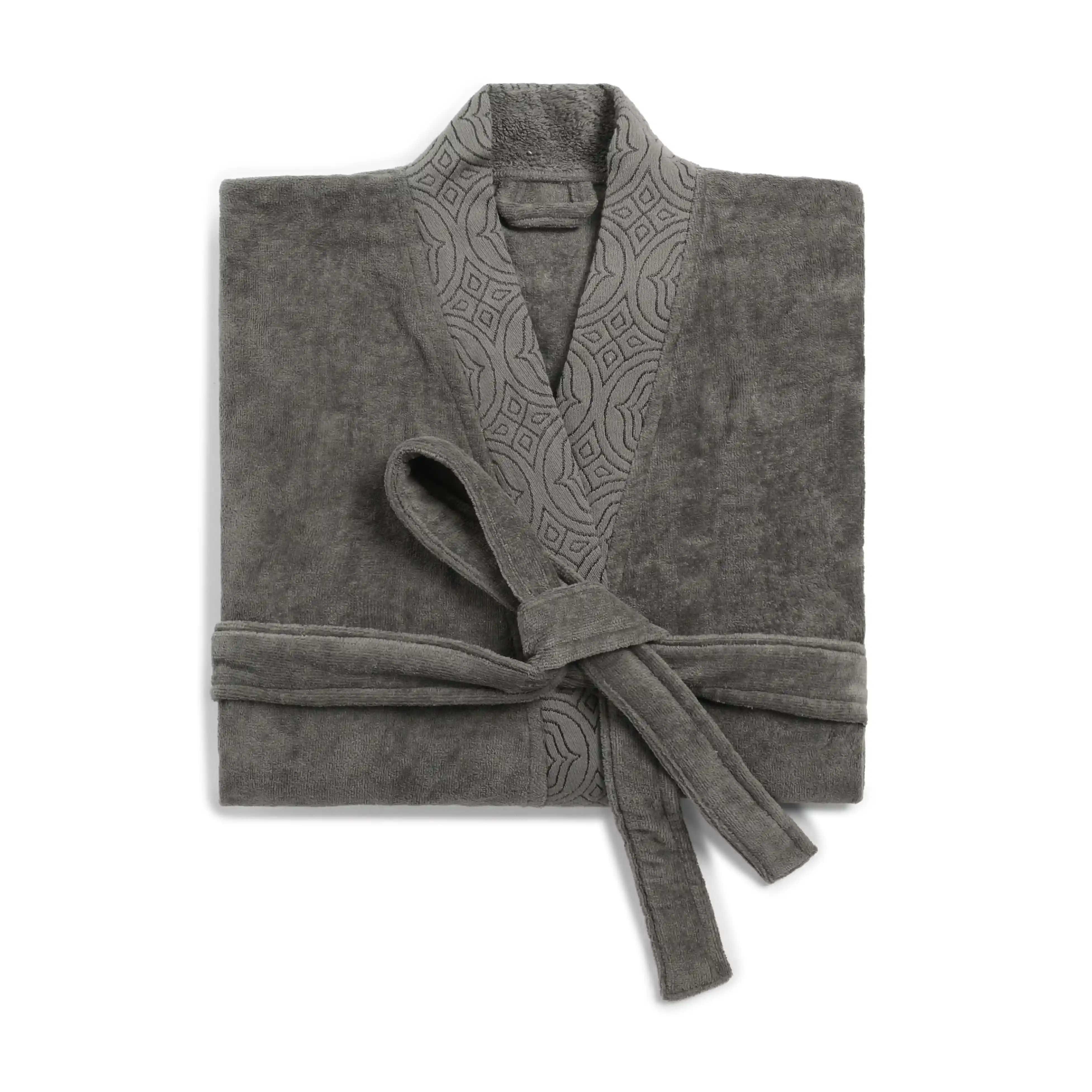 De Jacquard | Super Absorbent & Luxurious Bathrobe | With Decorative Jacquard Collar & Cuff - Image 3