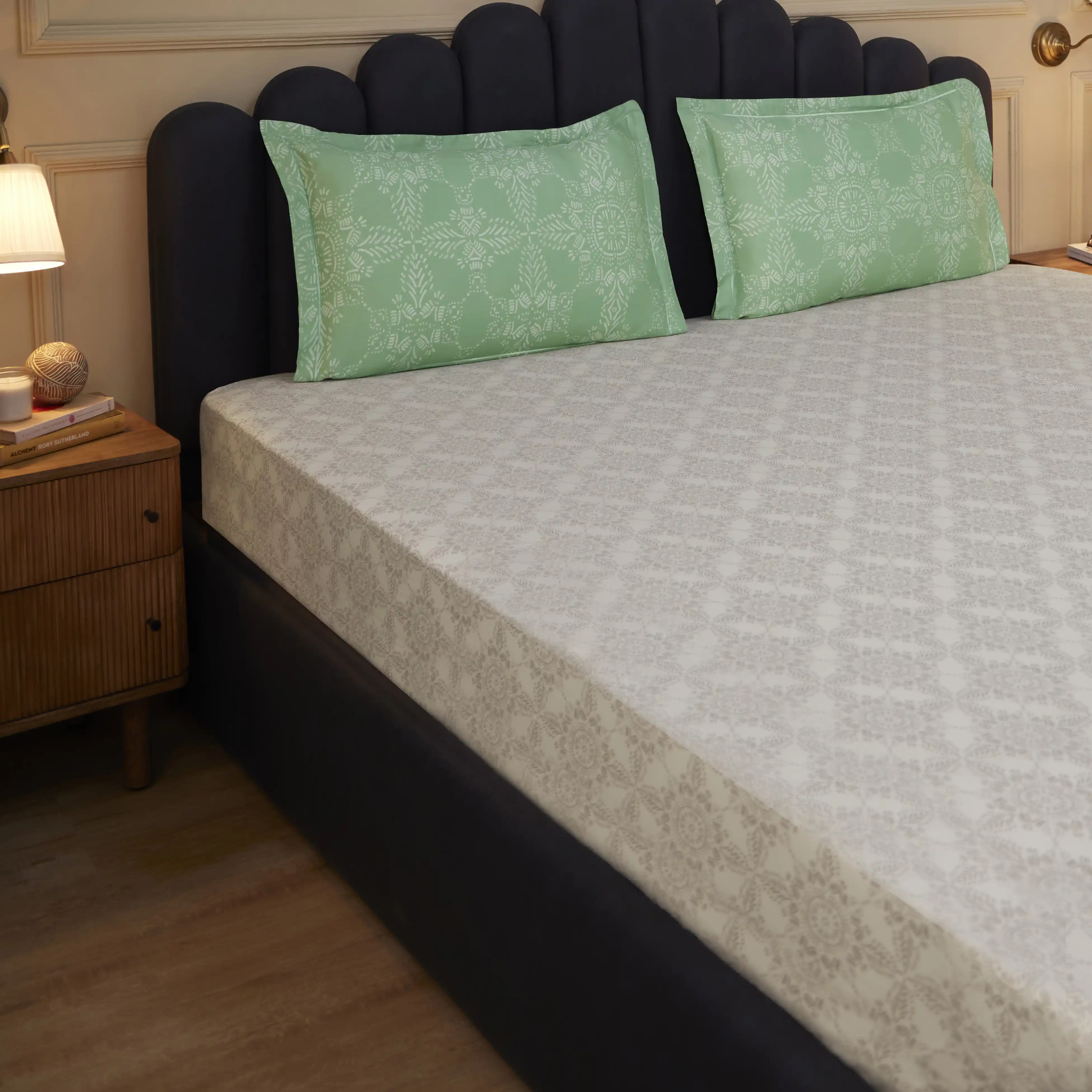 Fergana | 250TC Artistic Bohemian Printed Cotton Bedsheet Set | Pillow Cover with Merrow Hem Treatment - Image 21