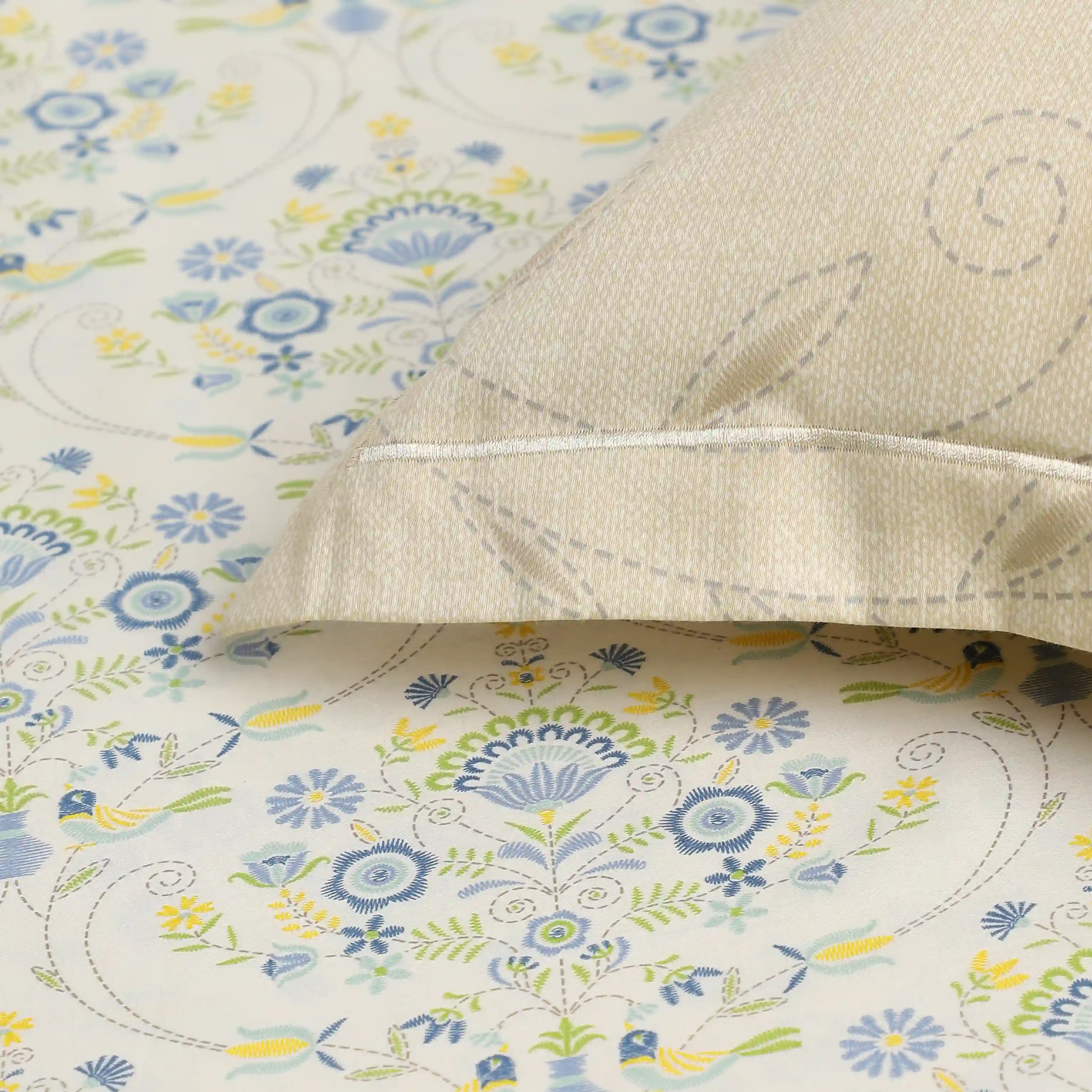 Fergana | 250TC Artistic Bohemian Printed Cotton Fitted Sheet Set | Pillow Cover with Merrow Hem Treatment - Image 6