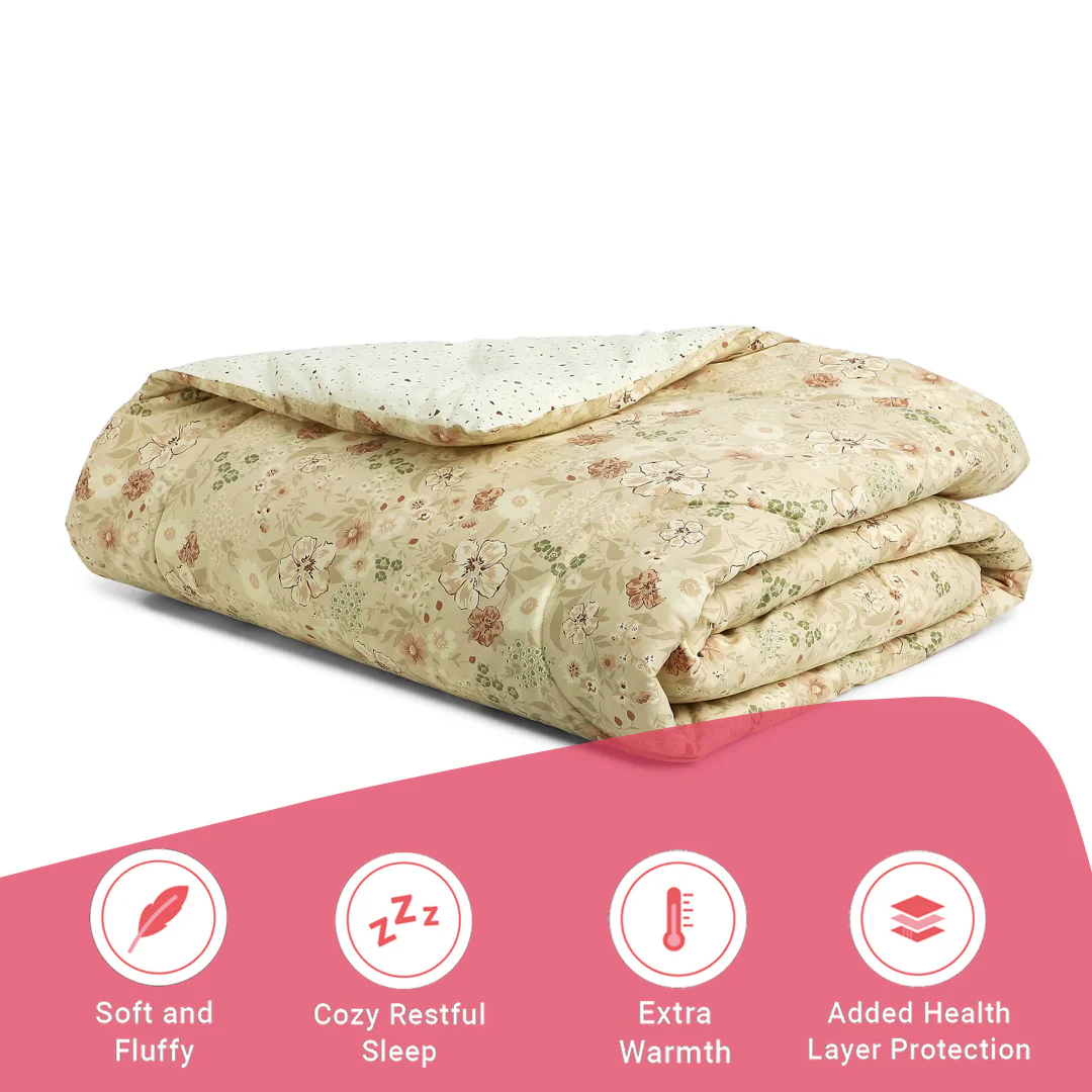 Mishella | Mix & Match Printed 120GSM Reversible Comforter - Beige - Image 11