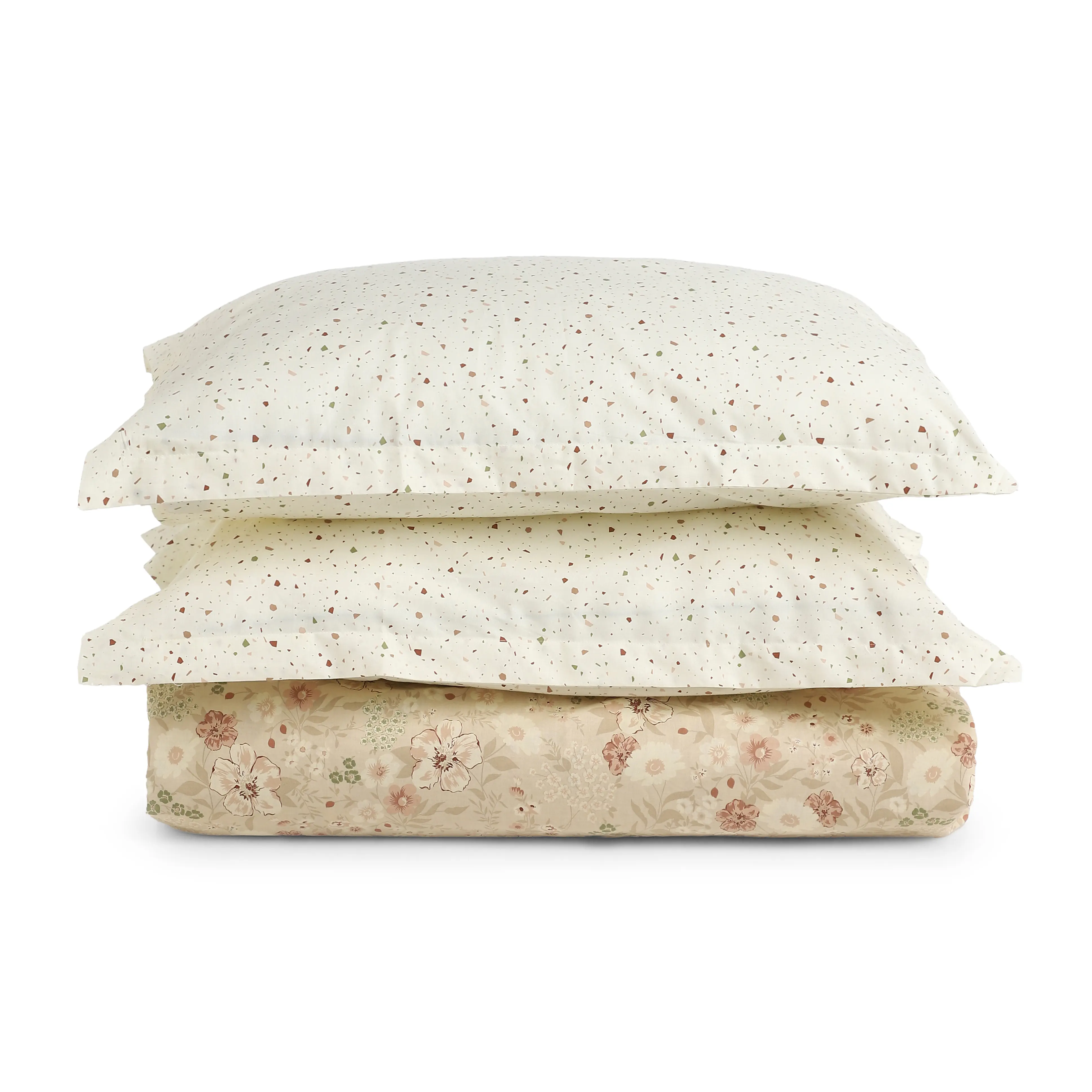 Mishella | Mix & Match Printed Cotton Fitted Sheet Set - Beige - Image 5