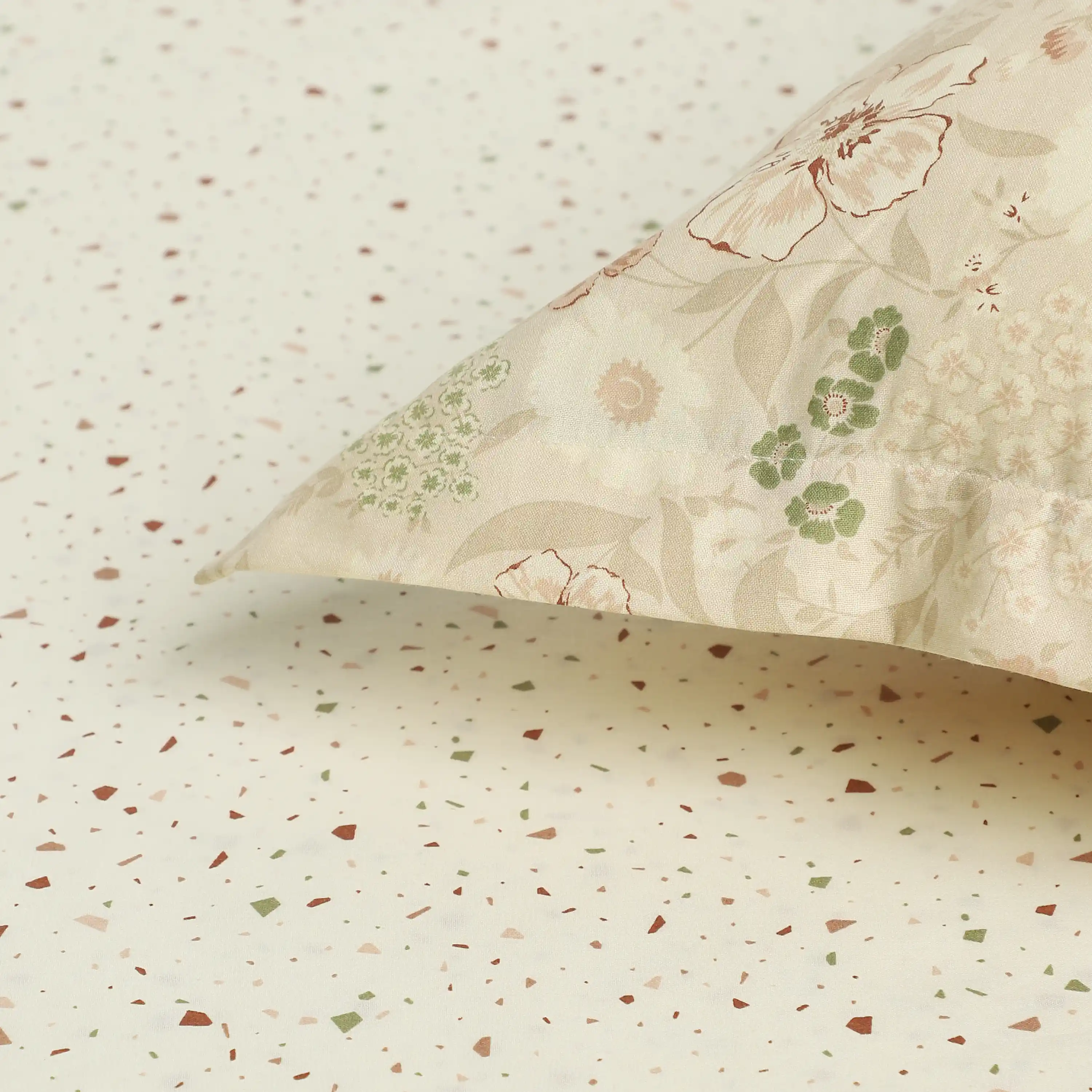 Mishella | Mix & Match Printed Cotton Fitted Sheet Set - Cream - Image 13