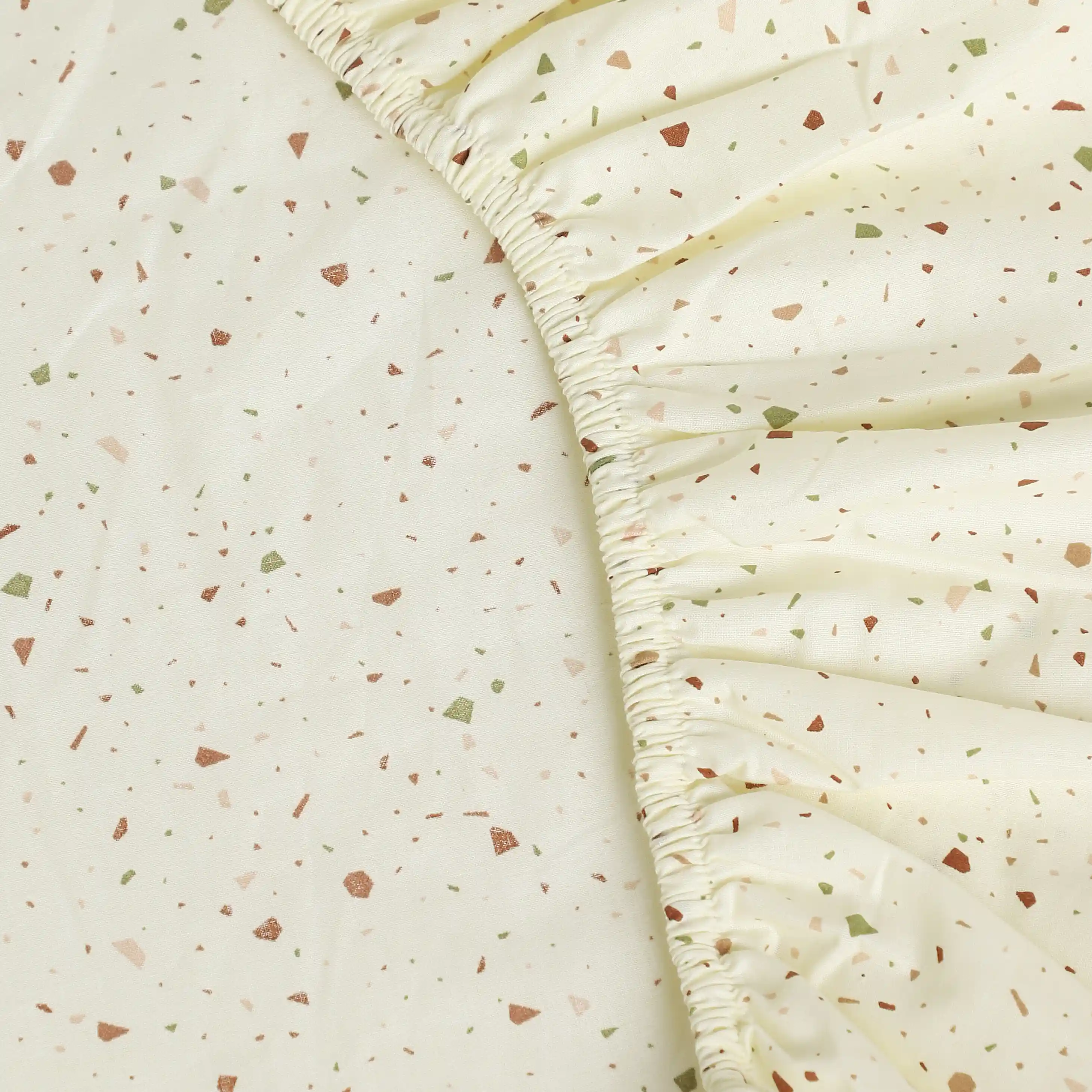 Mishella | Mix & Match Printed Cotton Fitted Sheet Set - Cream - Image 14